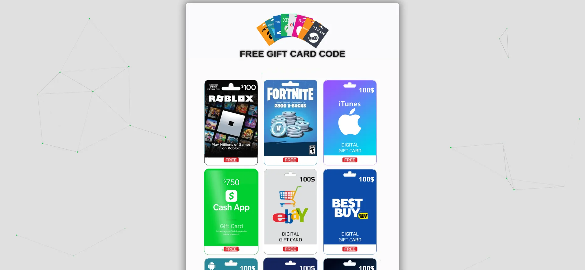 Website screenshot of Robux.claims
