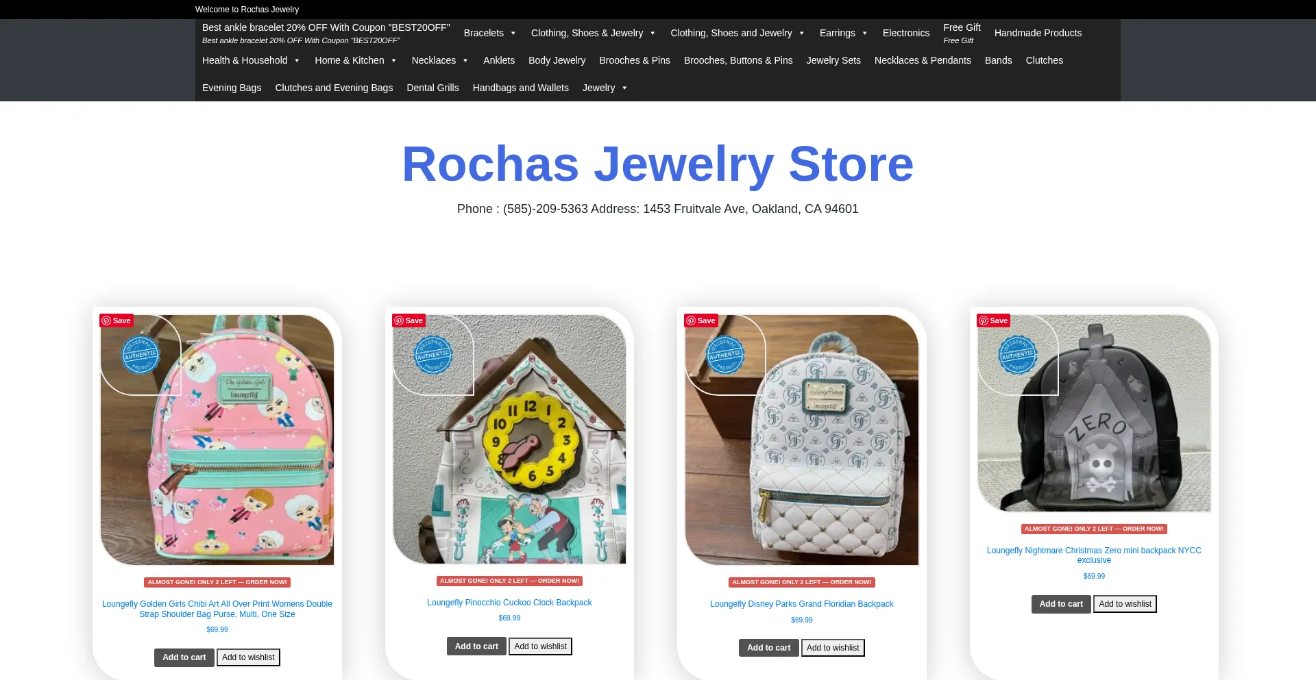 Website screenshot of Rochasjewelry.com