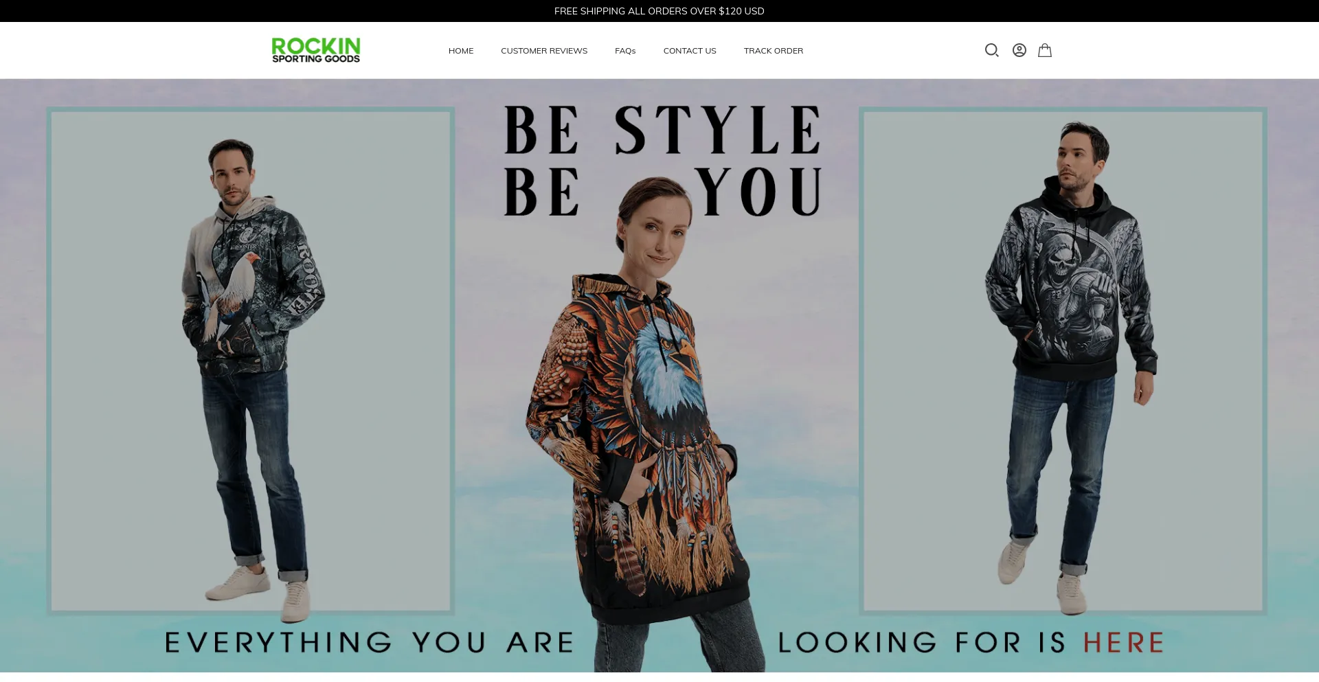Website screenshot of Rockinsportinggoods.com