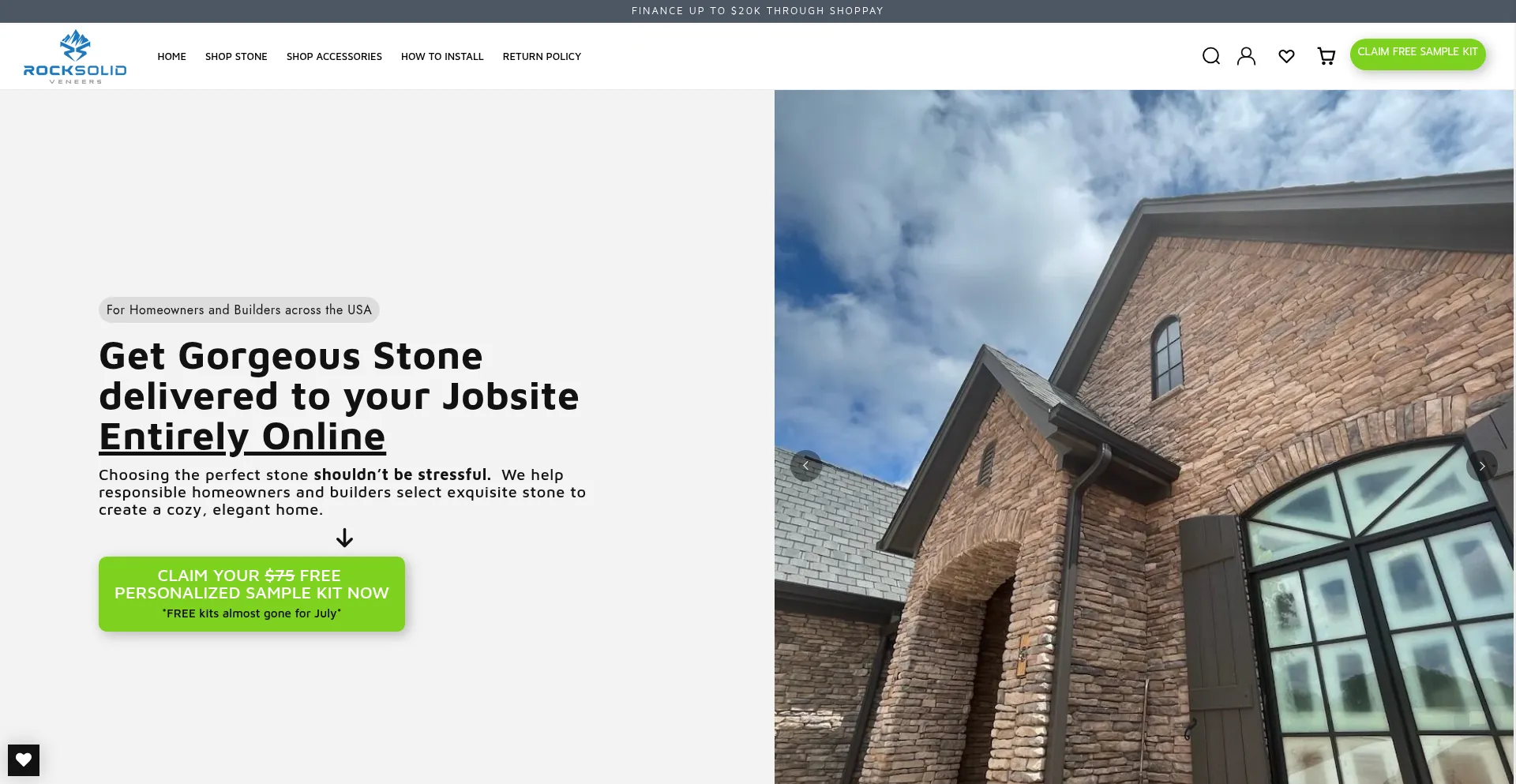 Website screenshot of Rocksolidveneers.com