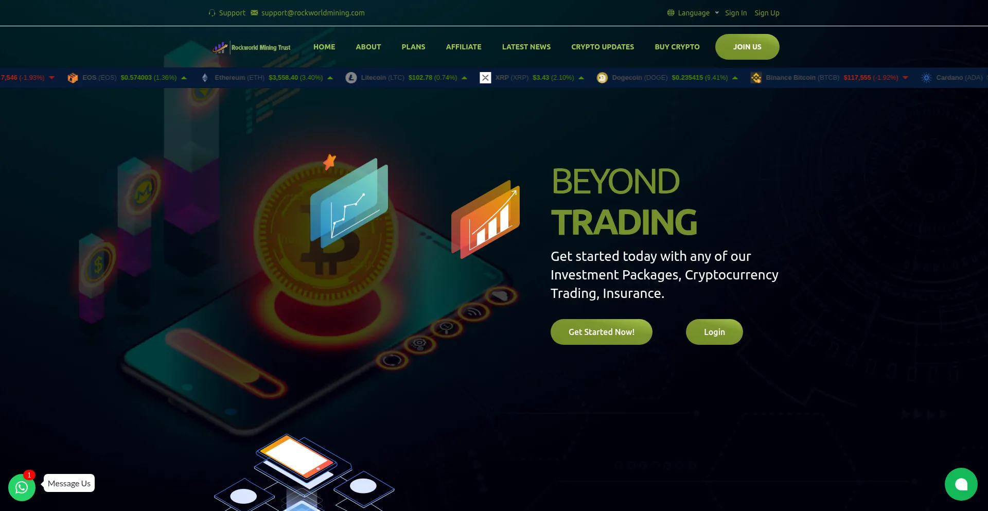 Website screenshot of Rockworldmining.com