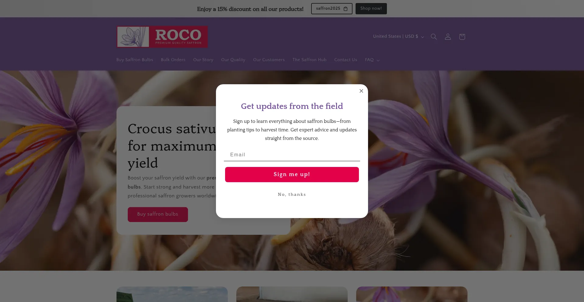 Rocosaffron.com Screenshot