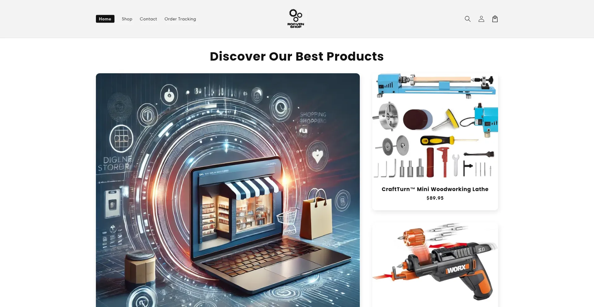 Website screenshot of Rocven.shop