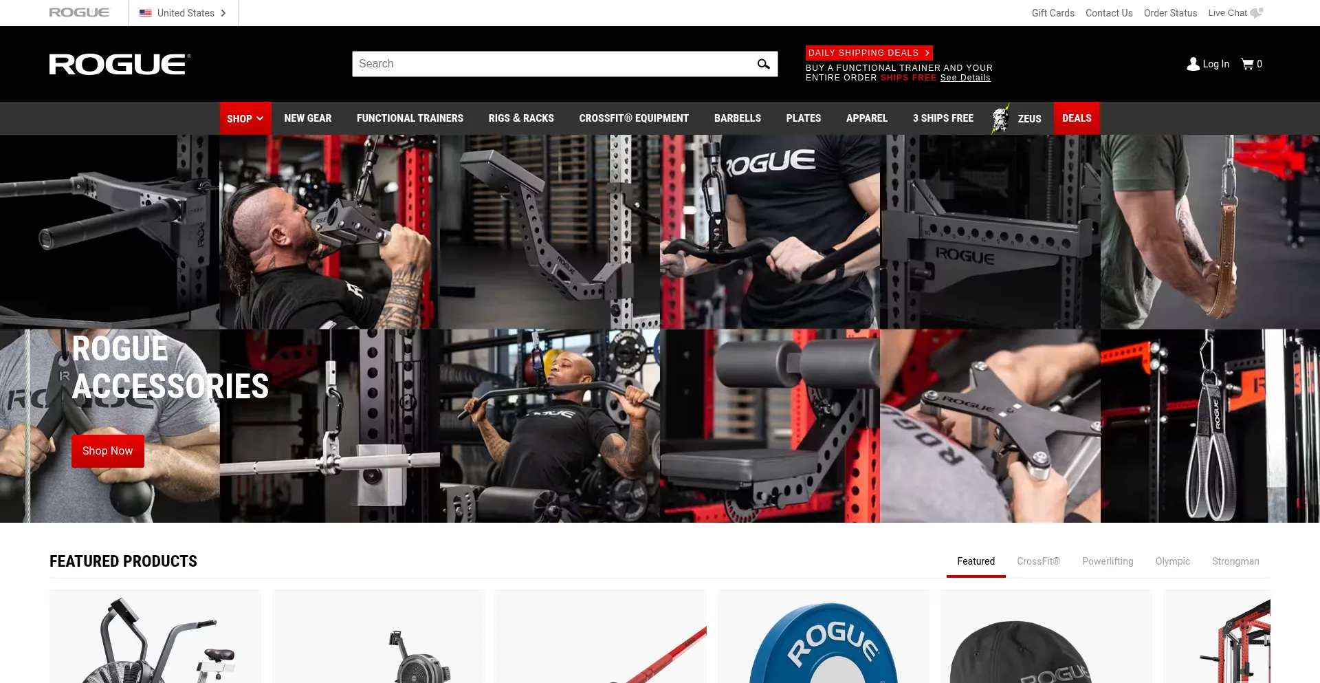 Website screenshot of Roguefitness.com