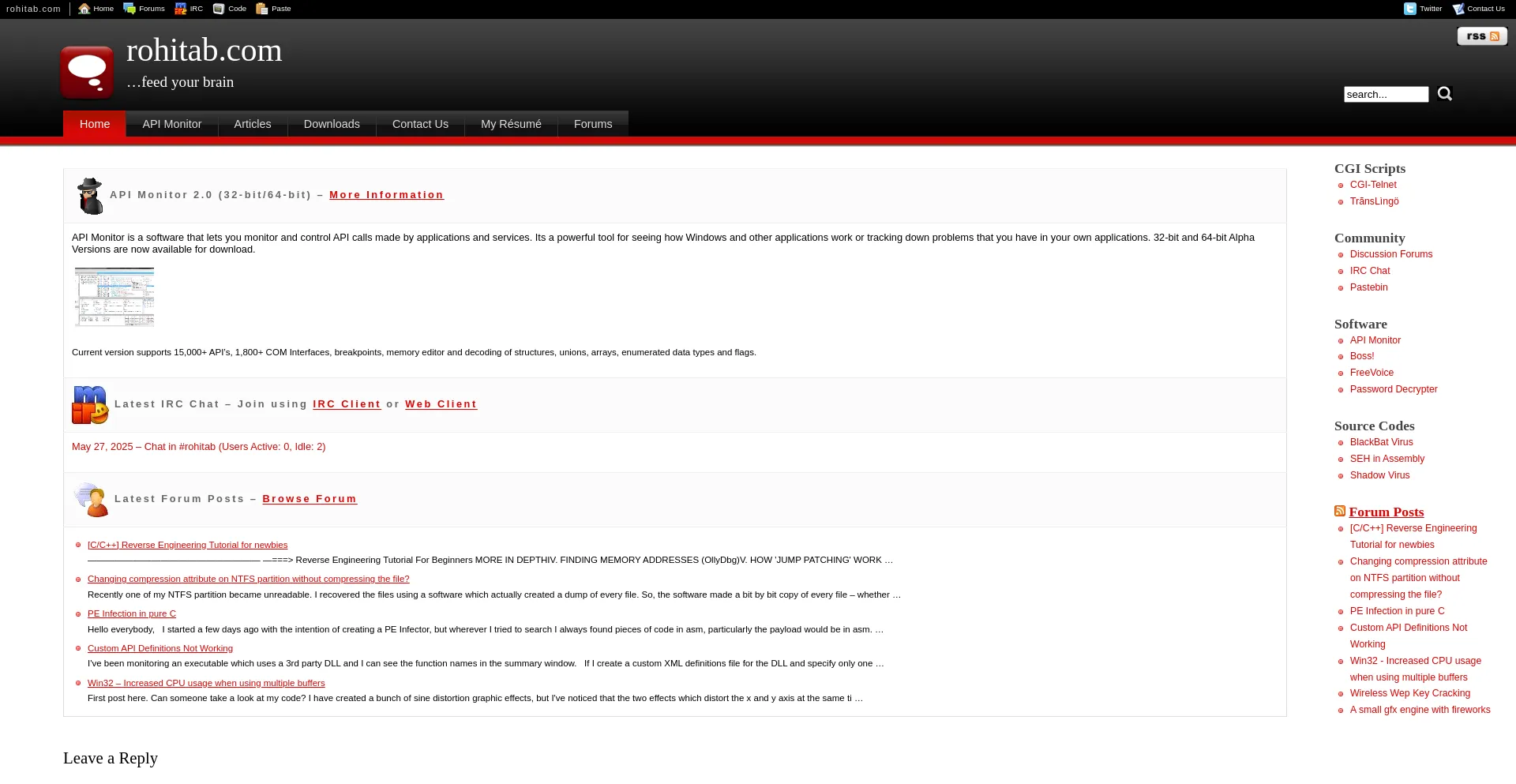 Website screenshot of Rohitab.com