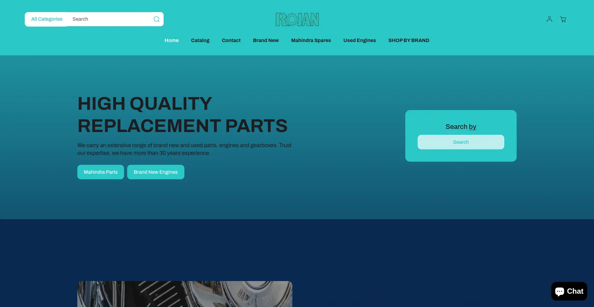 Website screenshot of Rojanautospares.com