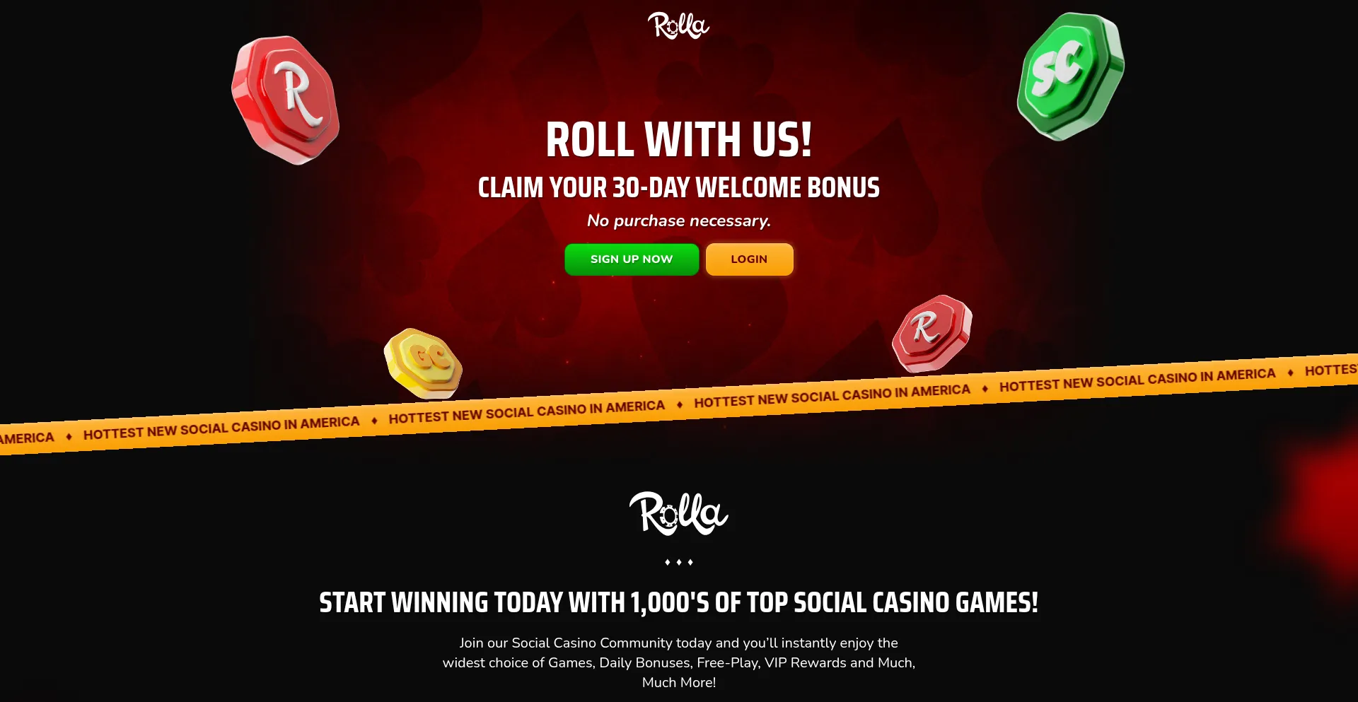 Website screenshot of Rolla.com