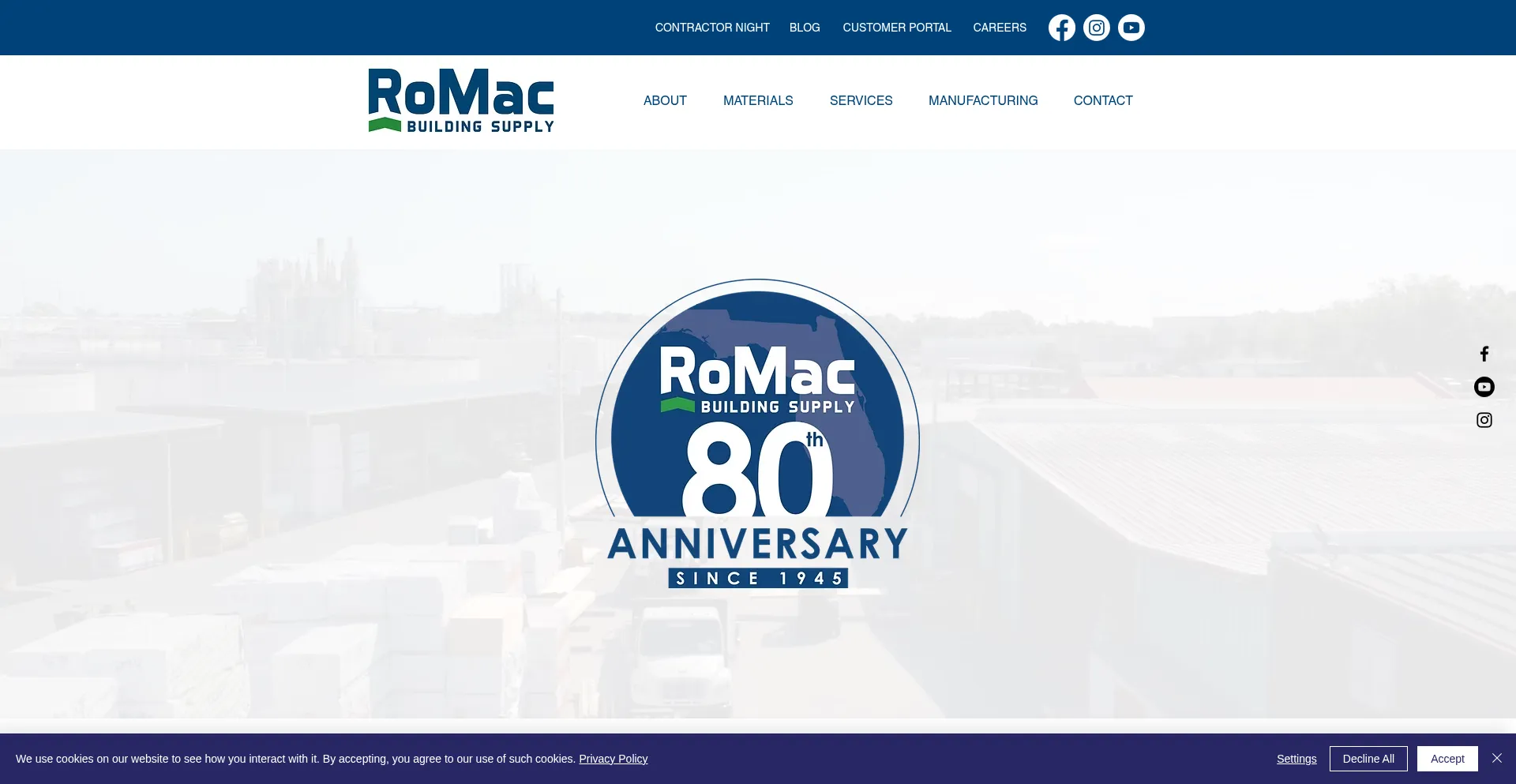 Website screenshot of Romacfl.com
