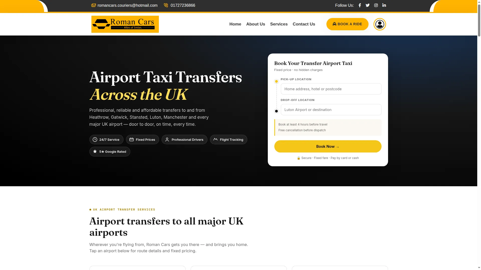 Romancarsairporttaxi.co.uk