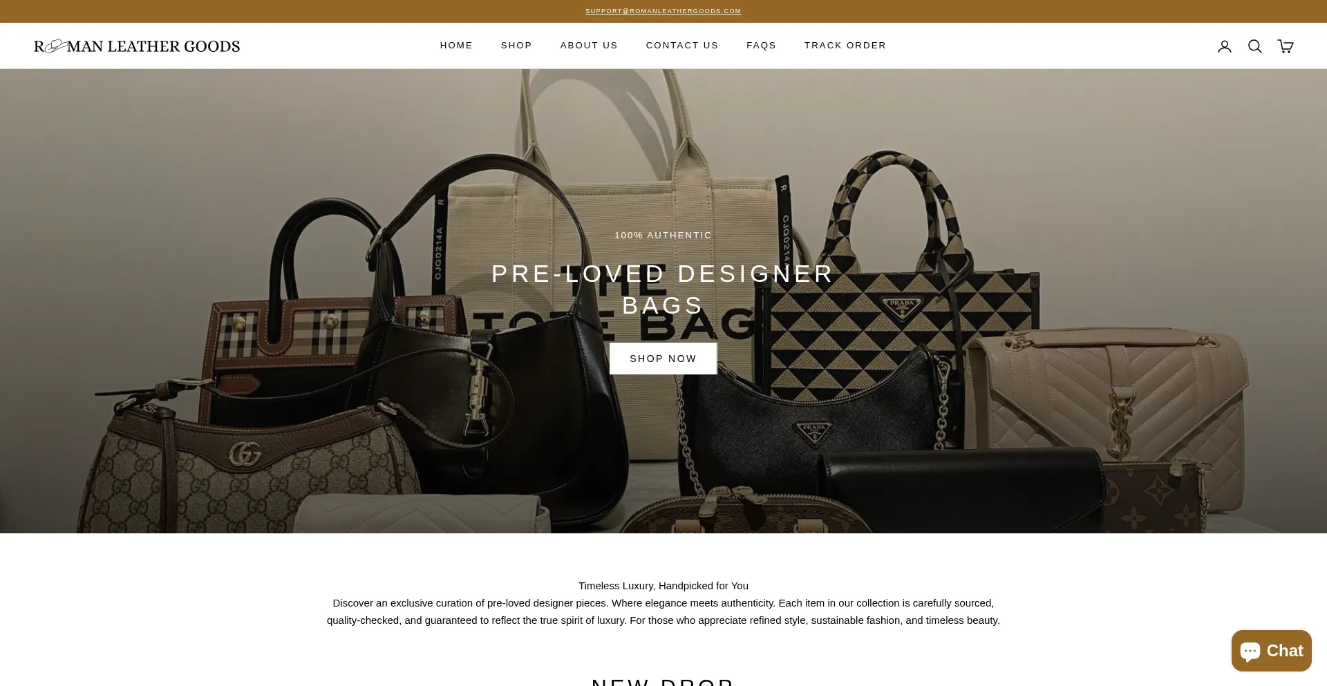 Website screenshot of Romanleathergoods.com