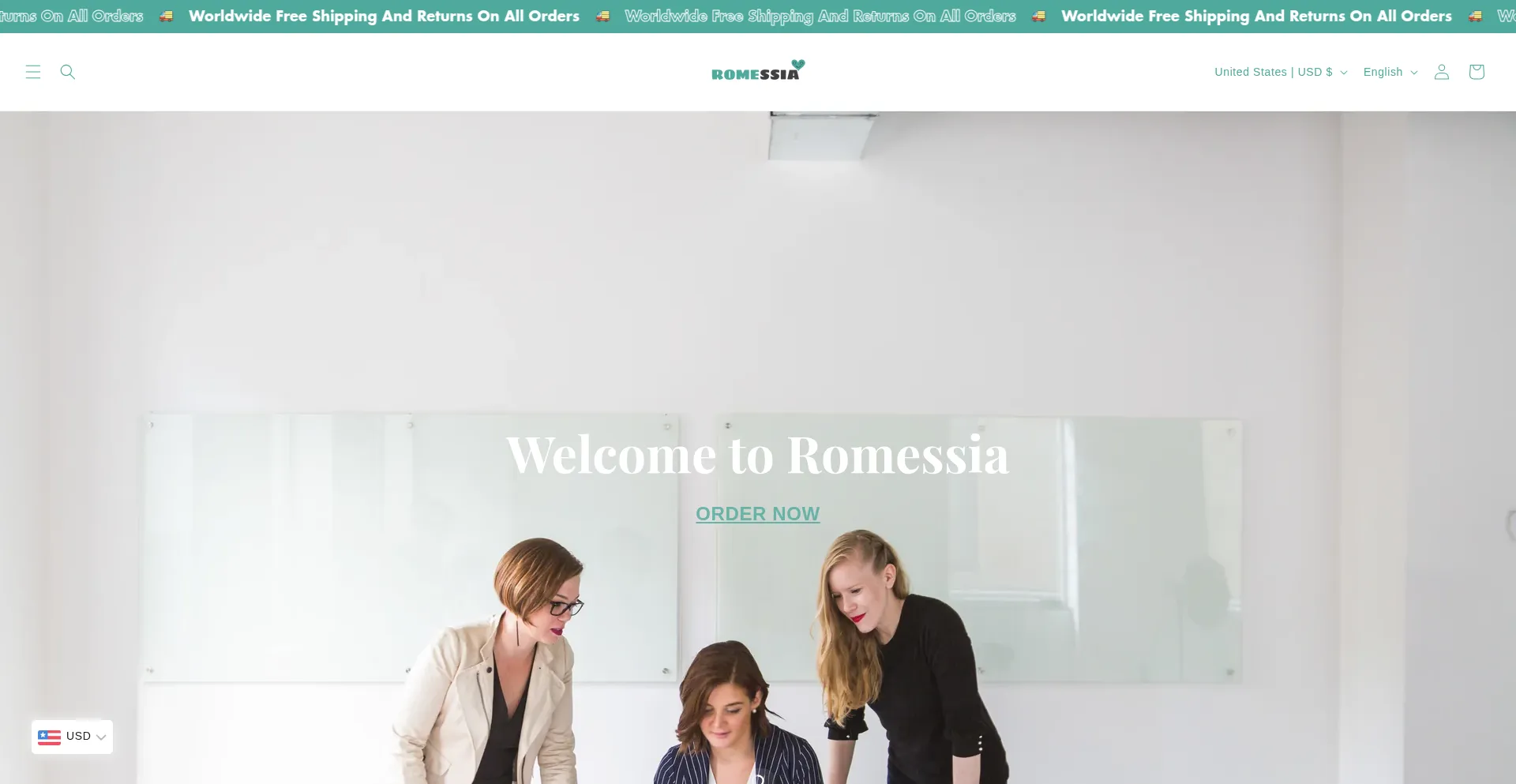 Website screenshot of Romessia.com