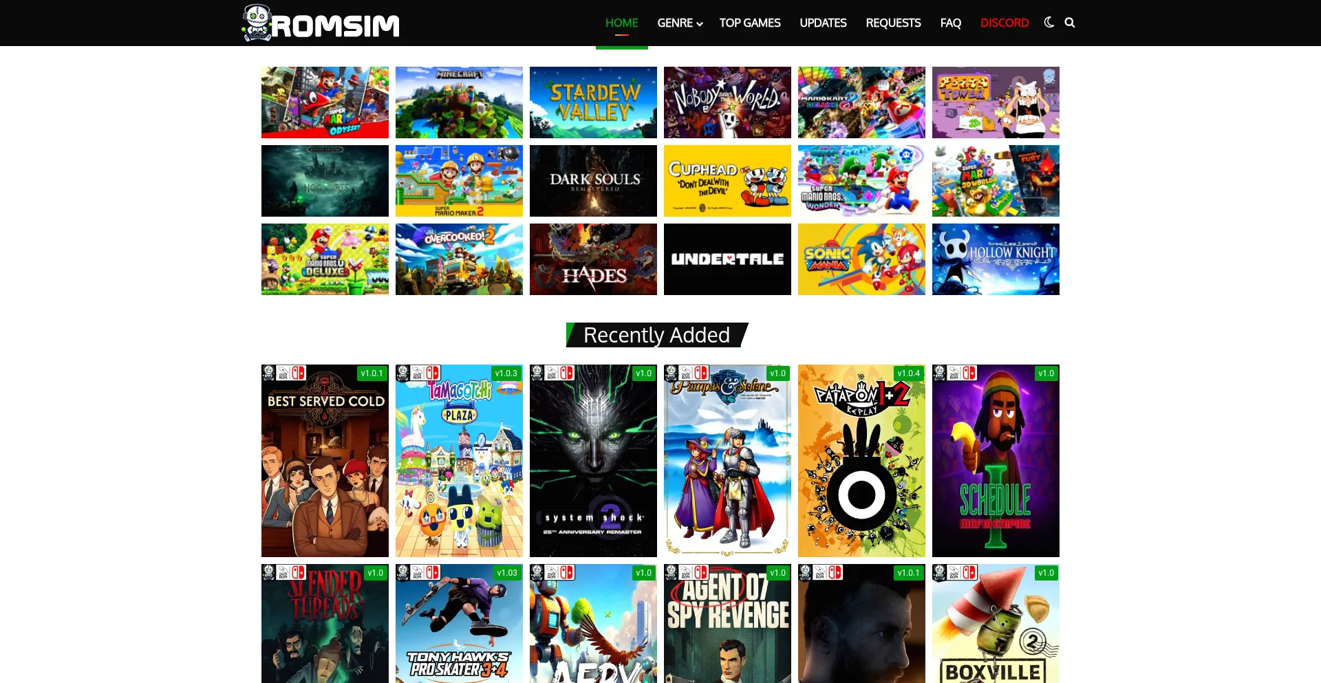 Website screenshot of Romsim.com