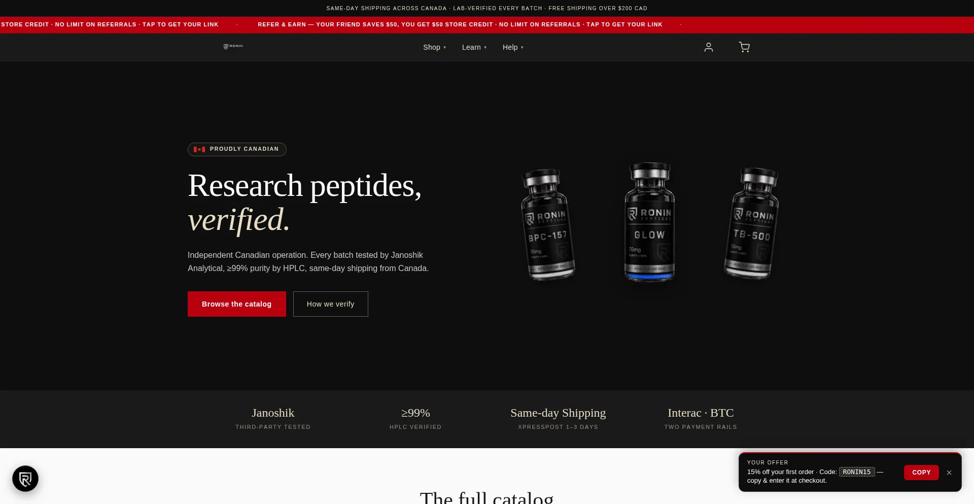 Roninpeptides.ca