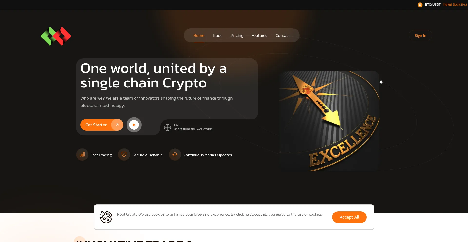 Website screenshot of Roolcrypto.com