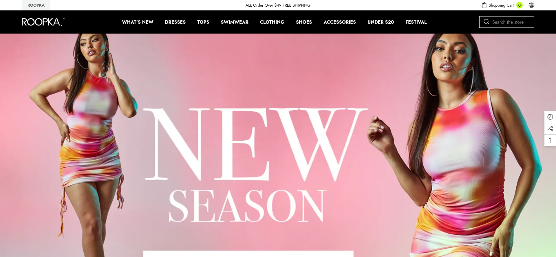 Website screenshot of Roopka.com