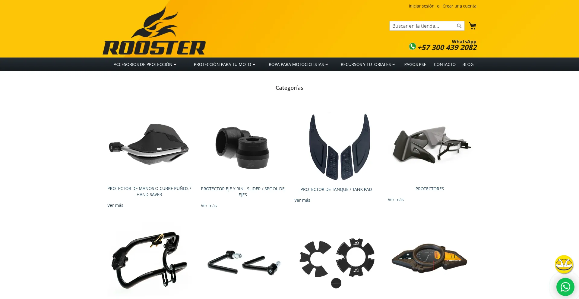 Website screenshot of Roosterparts.com