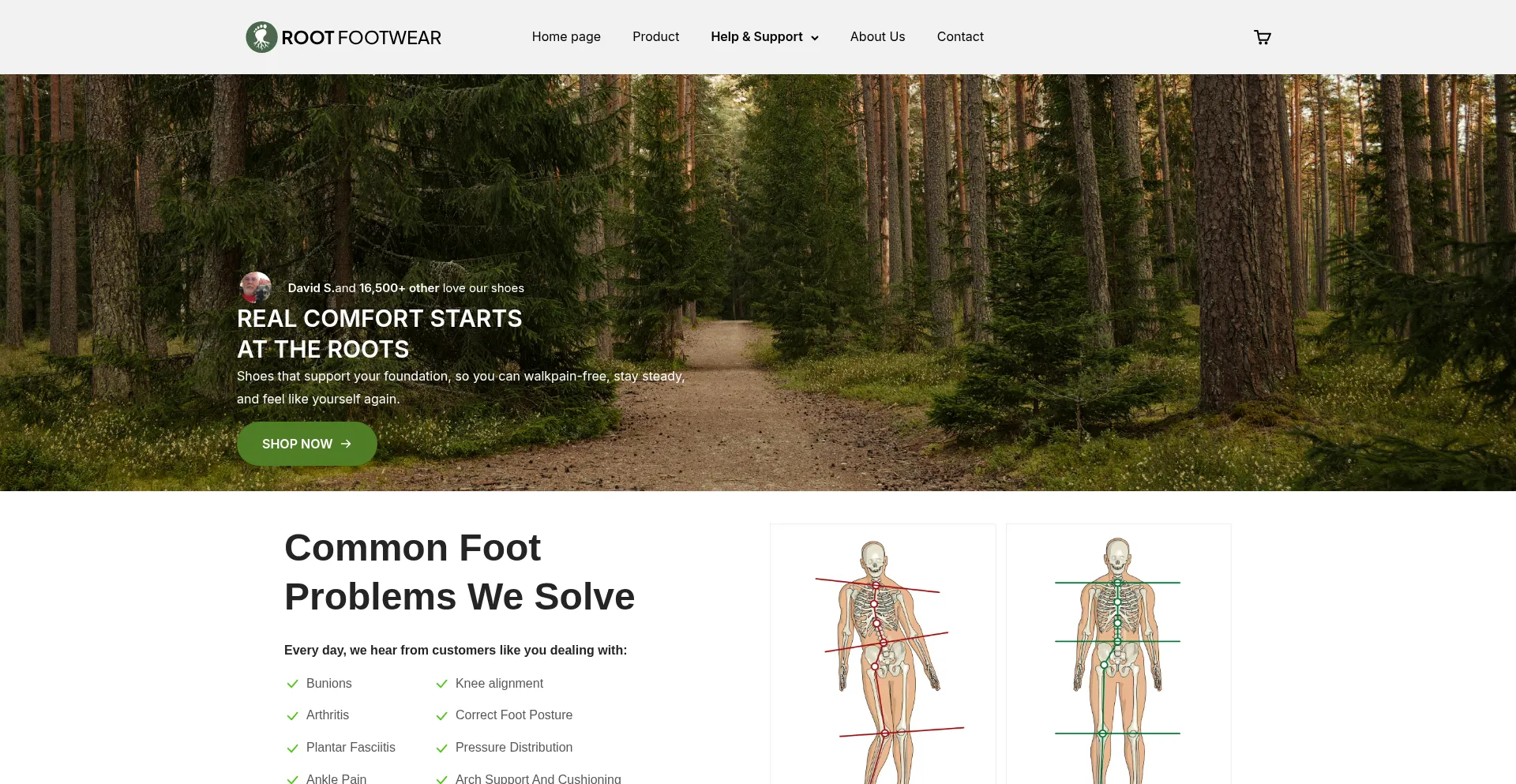 Website screenshot of Root-footwear.com