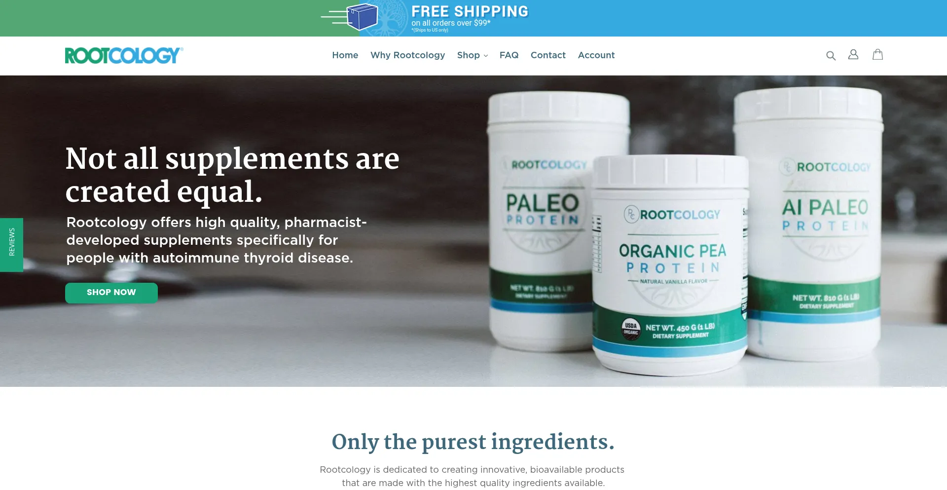 Website screenshot of Rootcology.com
