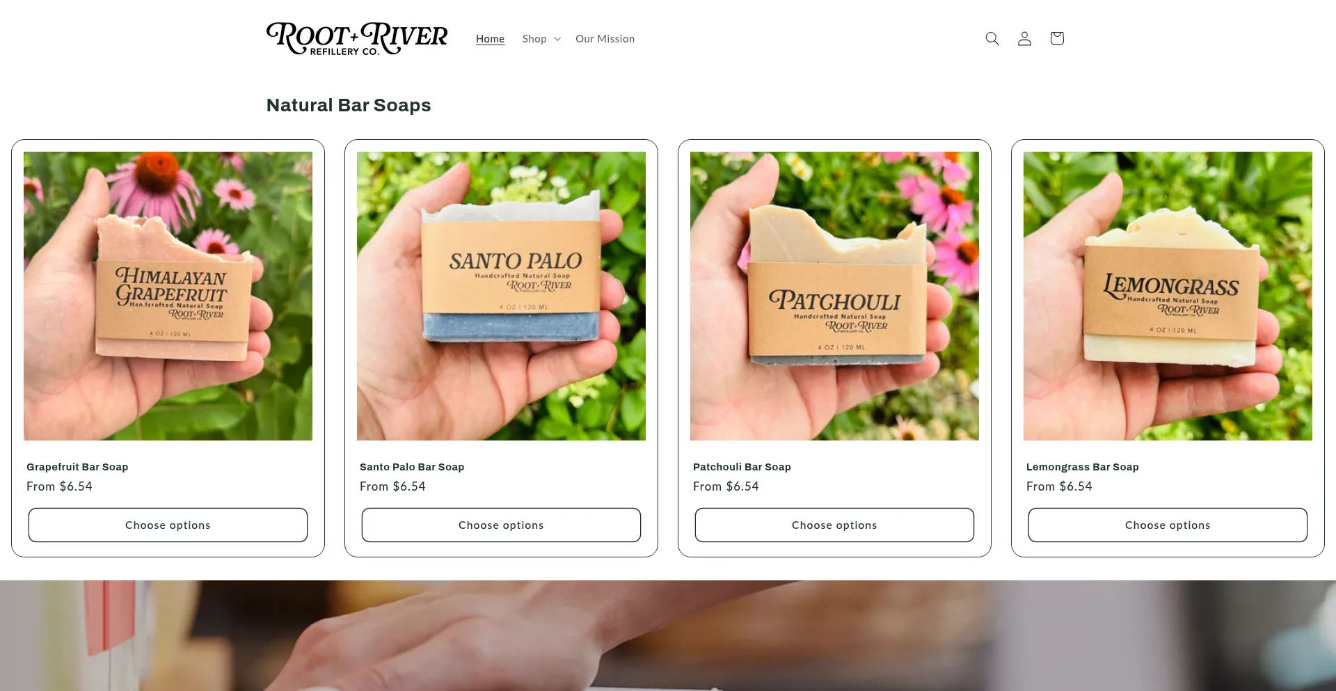 Website screenshot of Rootriverrefillery.com