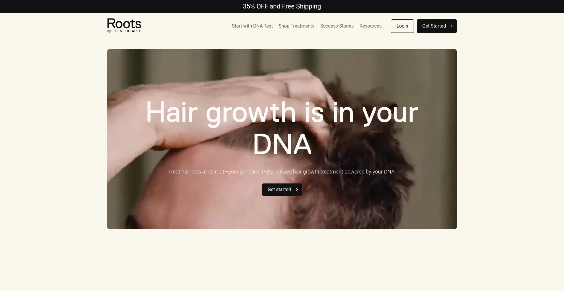 Website screenshot of Rootsbyga.com