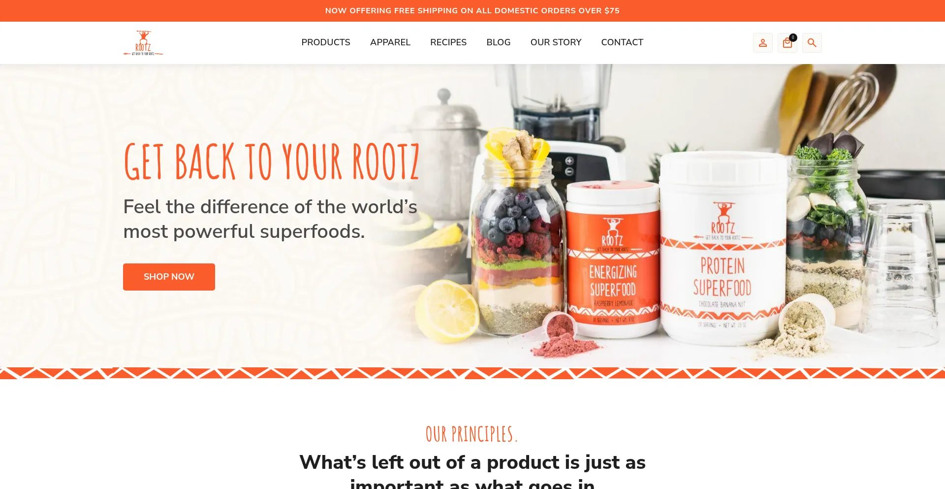 Rootznutrition.com Screenshot