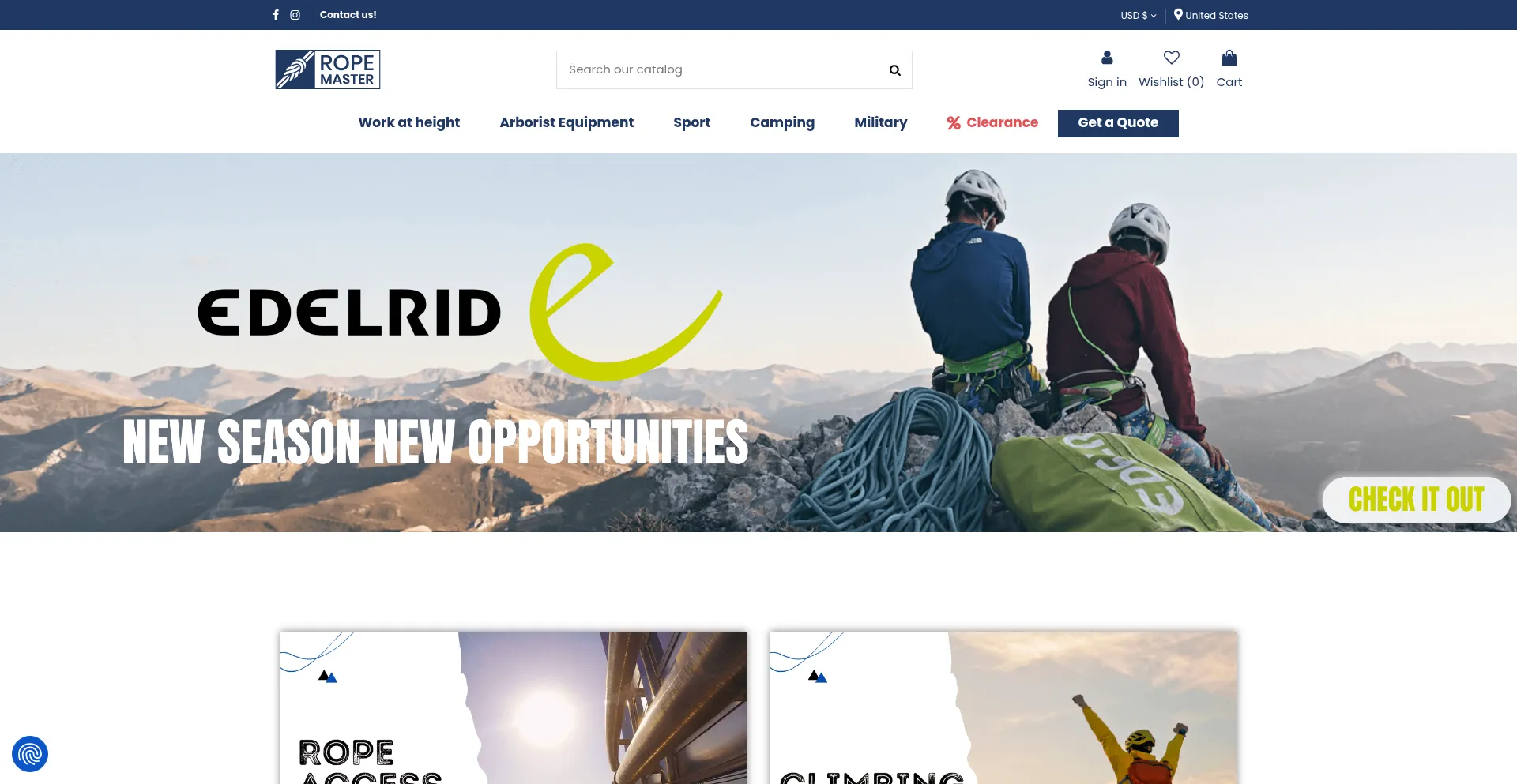 Website screenshot of Rope-master.com