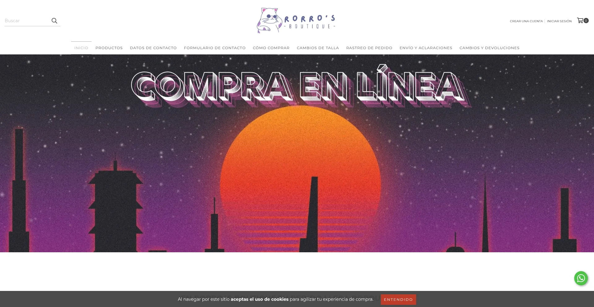 Website screenshot of Rorrosboutique.com
