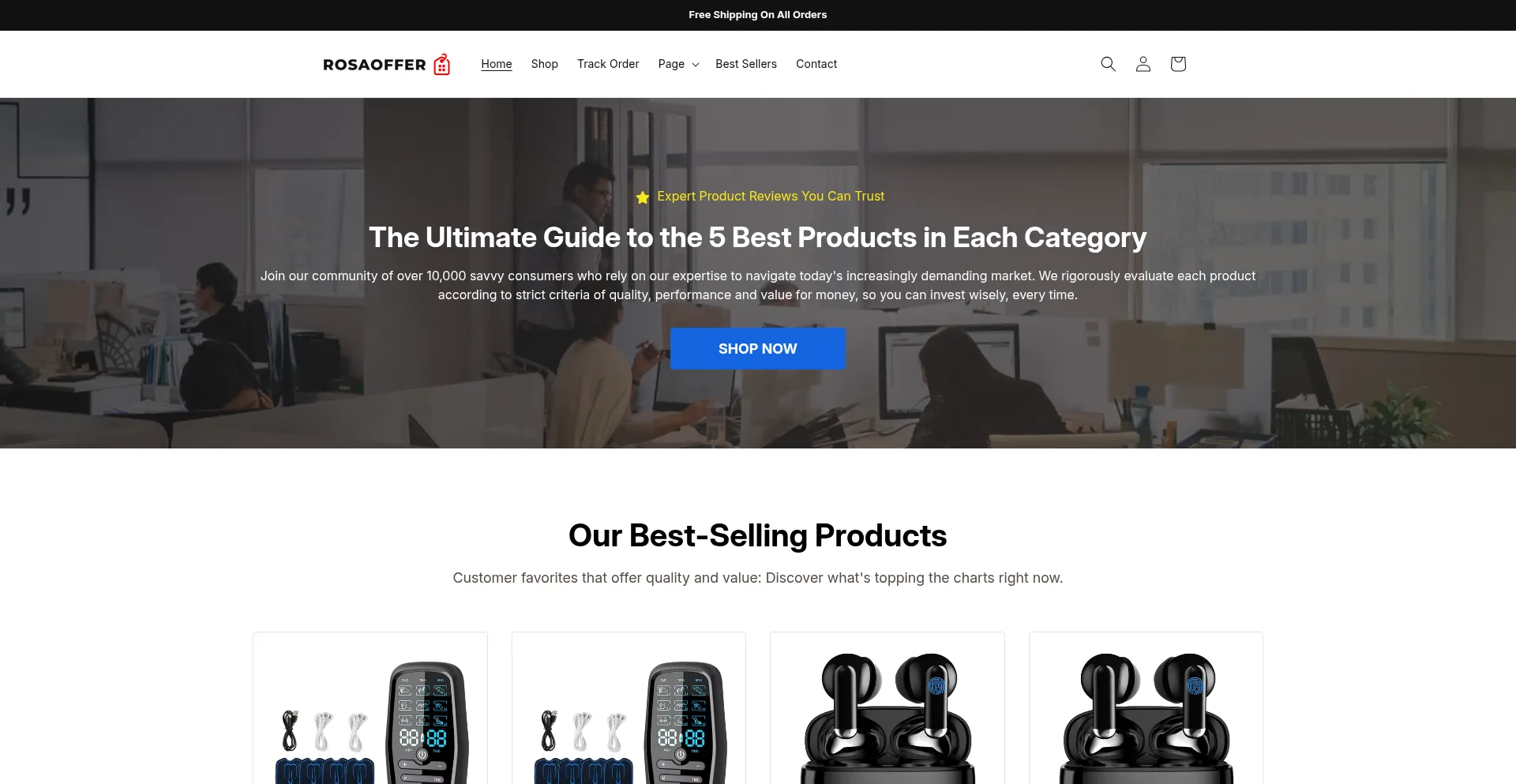 Website screenshot of Rosaoffer.com