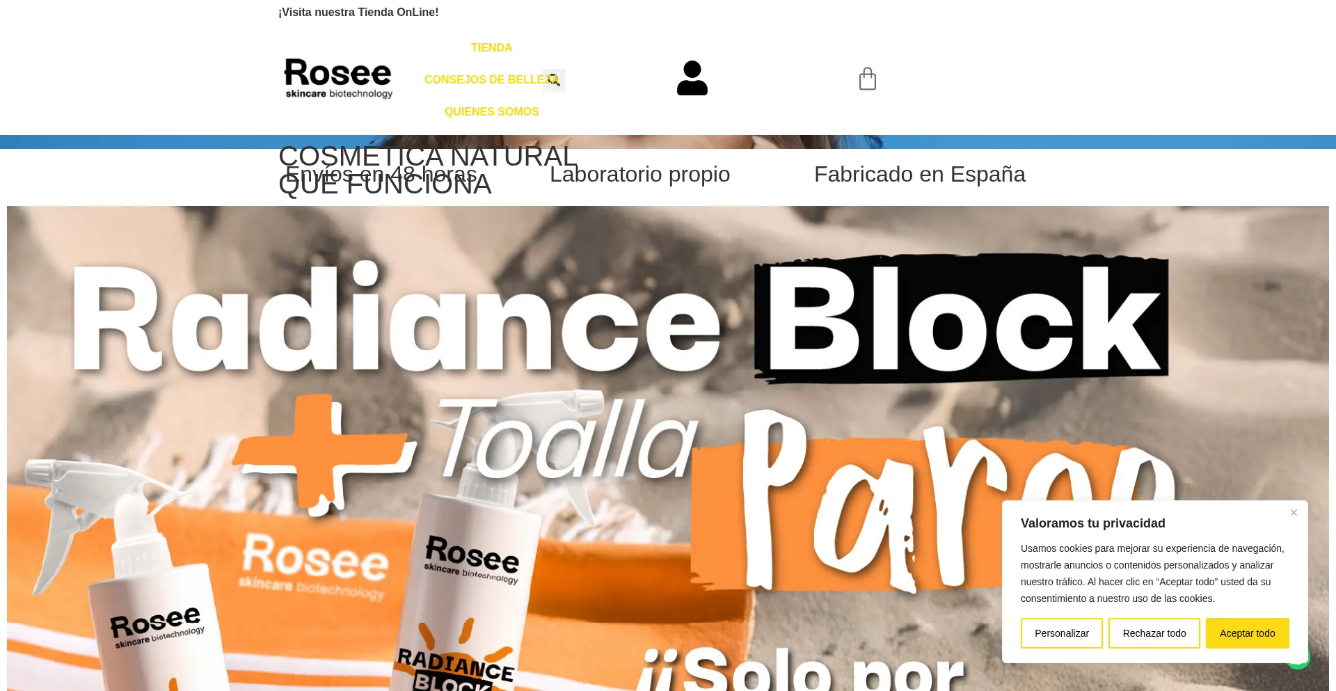Website screenshot of Roseecosmetic.com