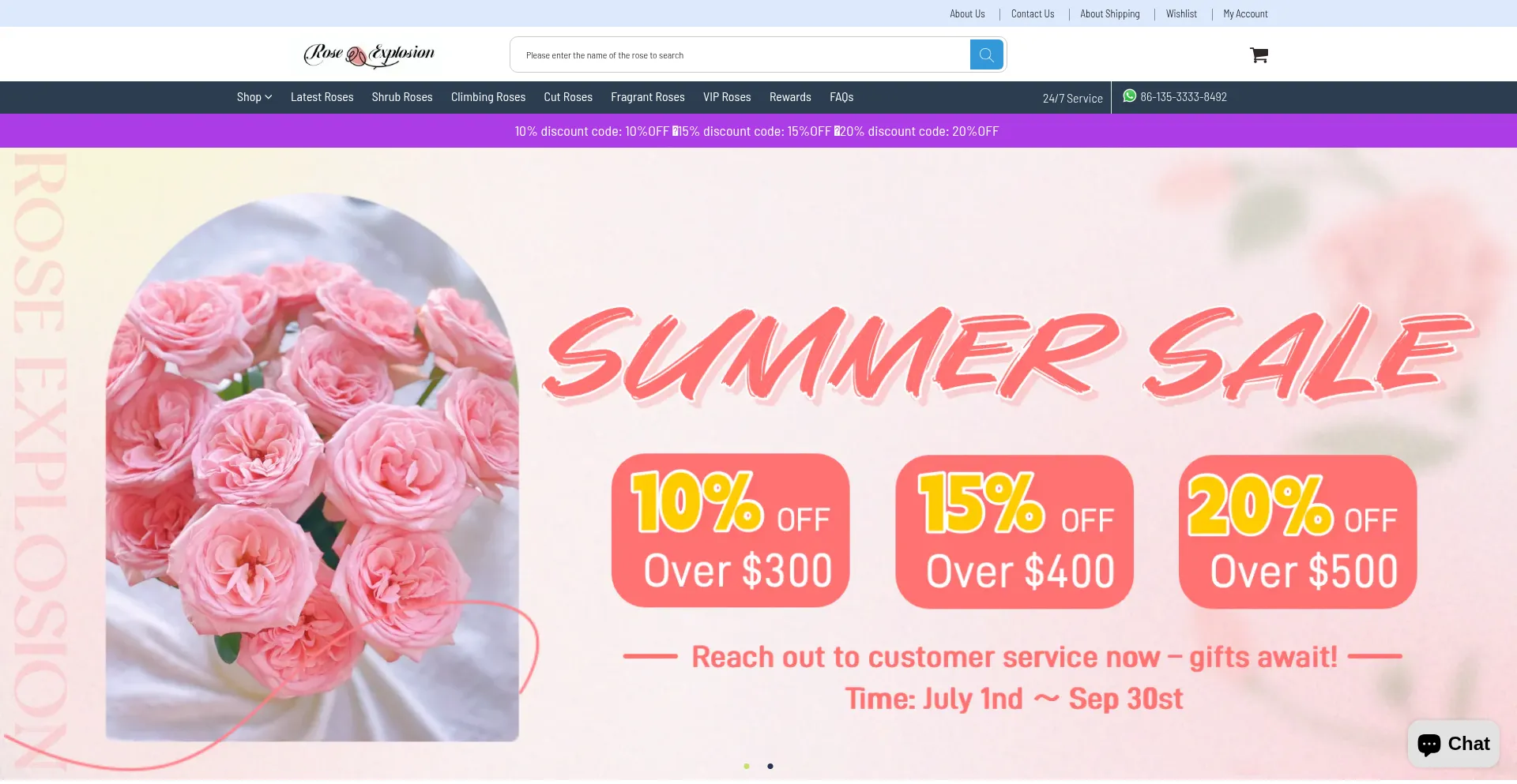 Website screenshot of Roseexplosion.com