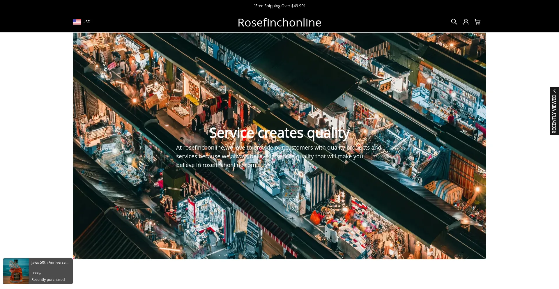 Website screenshot of Rosefinchonline.com