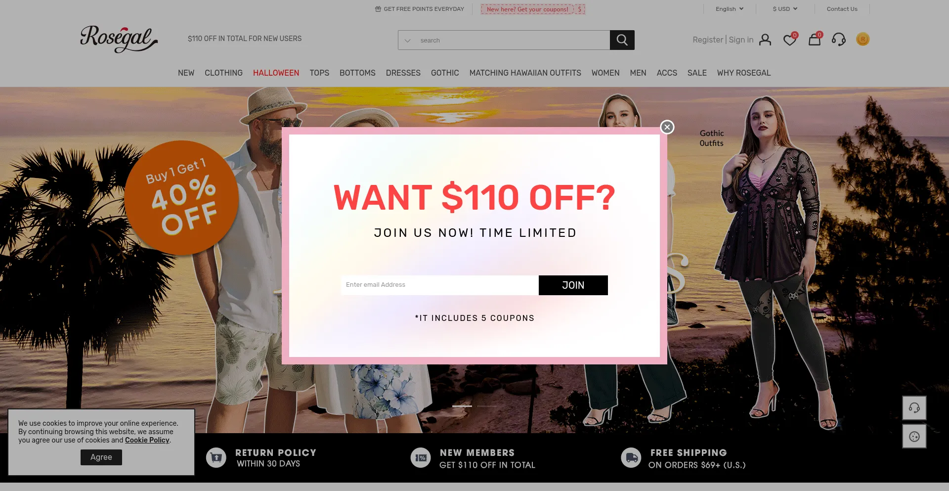 Rosegal.com Screenshot