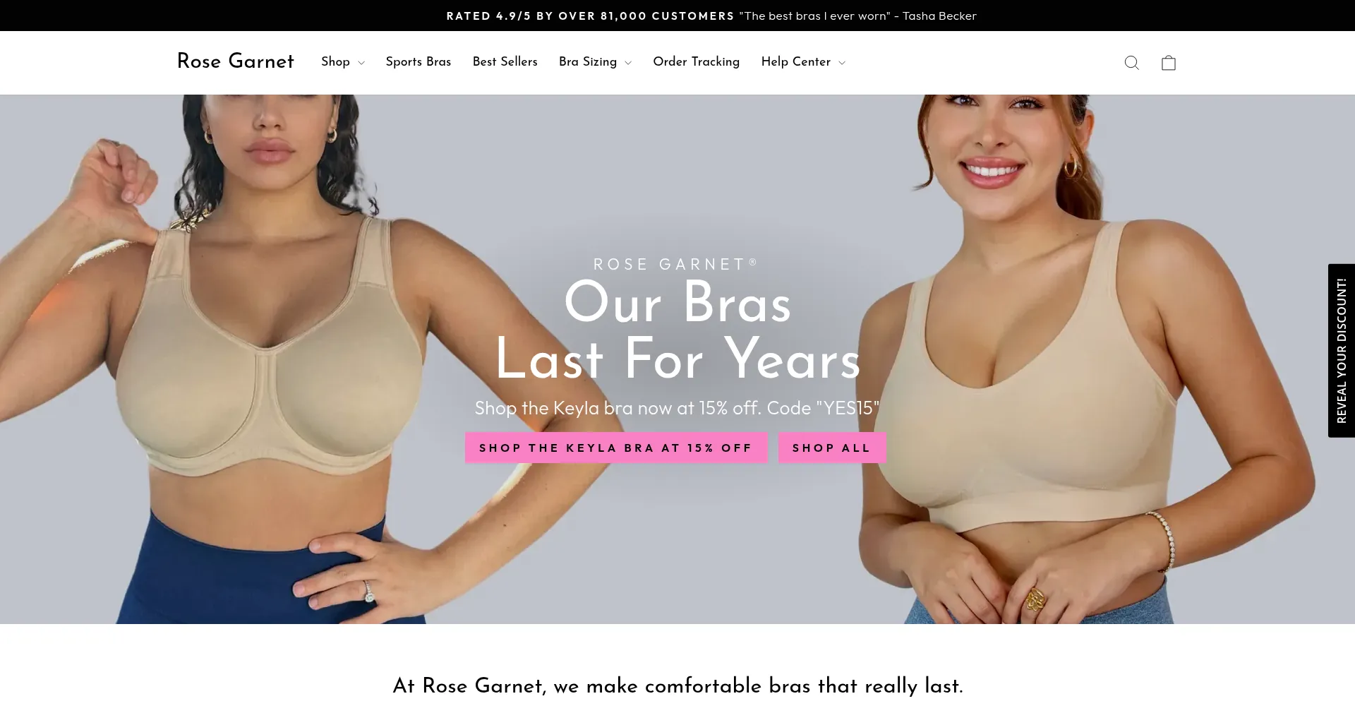 Rosegarnet.com Screenshot