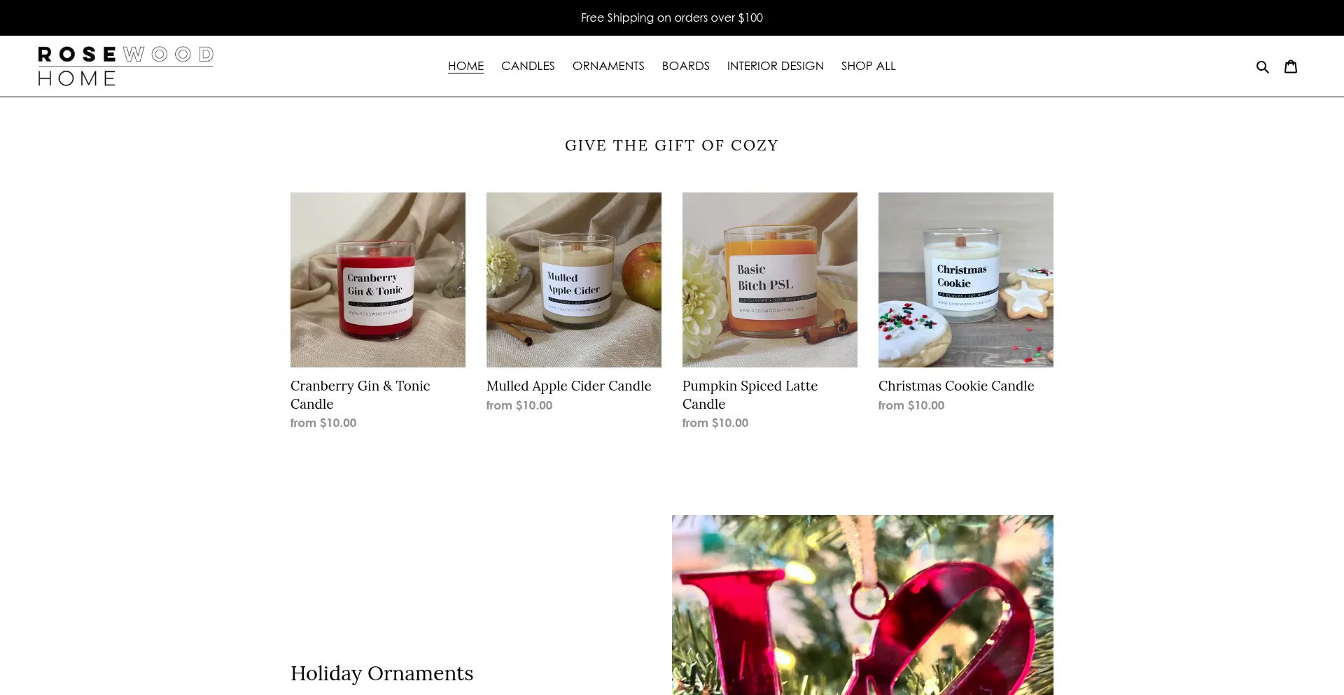 Website screenshot of Rosewoodhome.com
