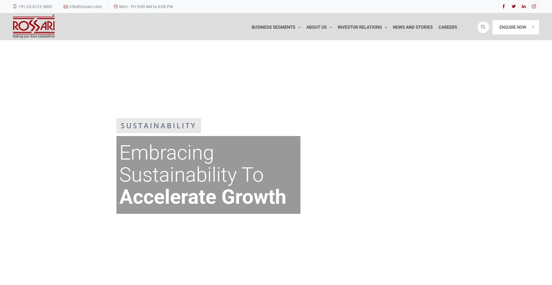 Rossari.com Screenshot