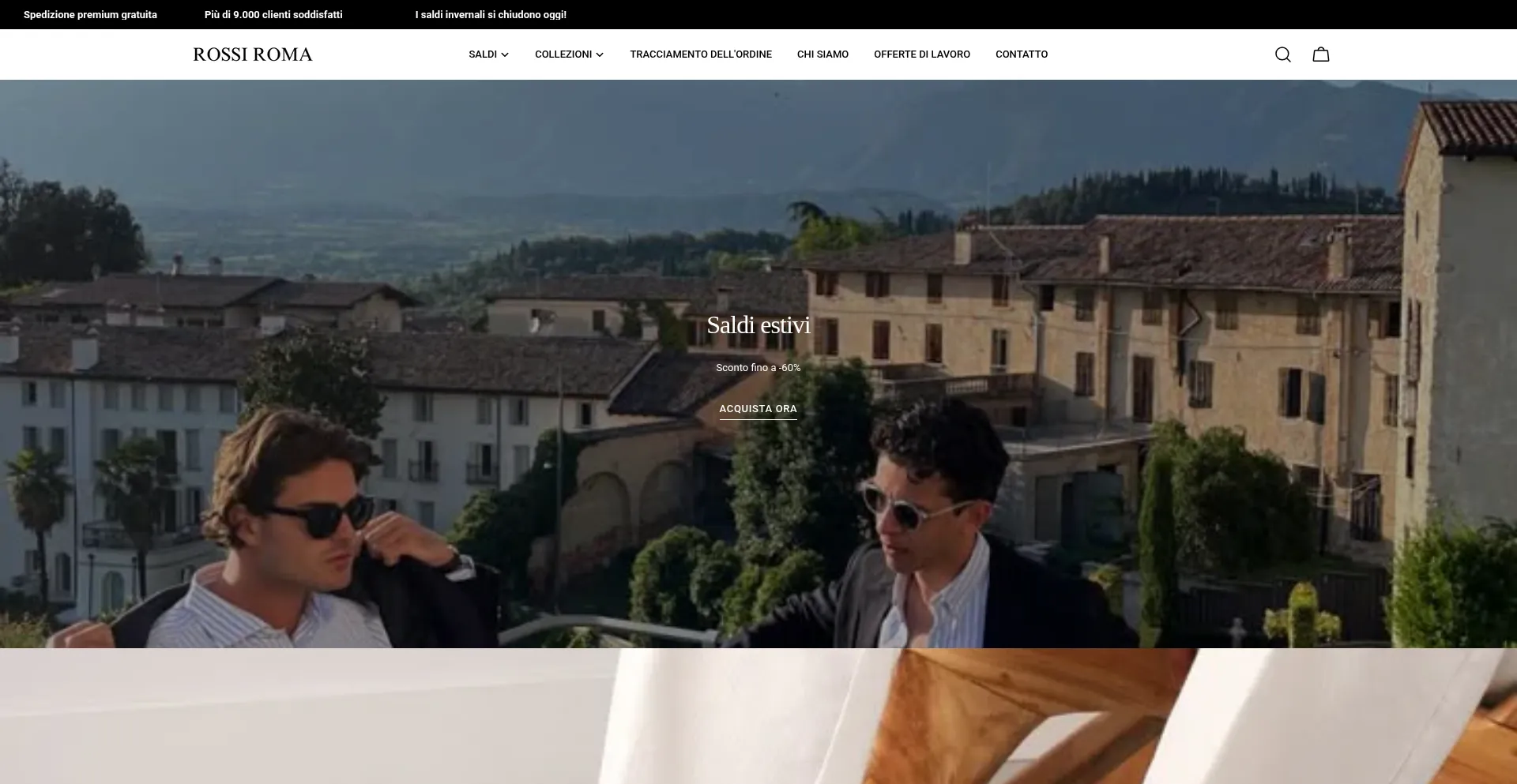 Website screenshot of Rossi-roma.it