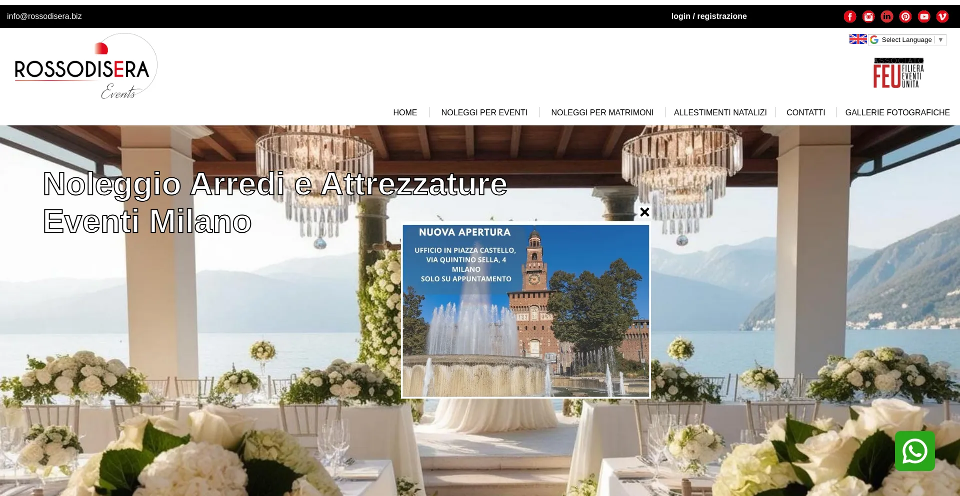 Website screenshot of Rossodisera.biz