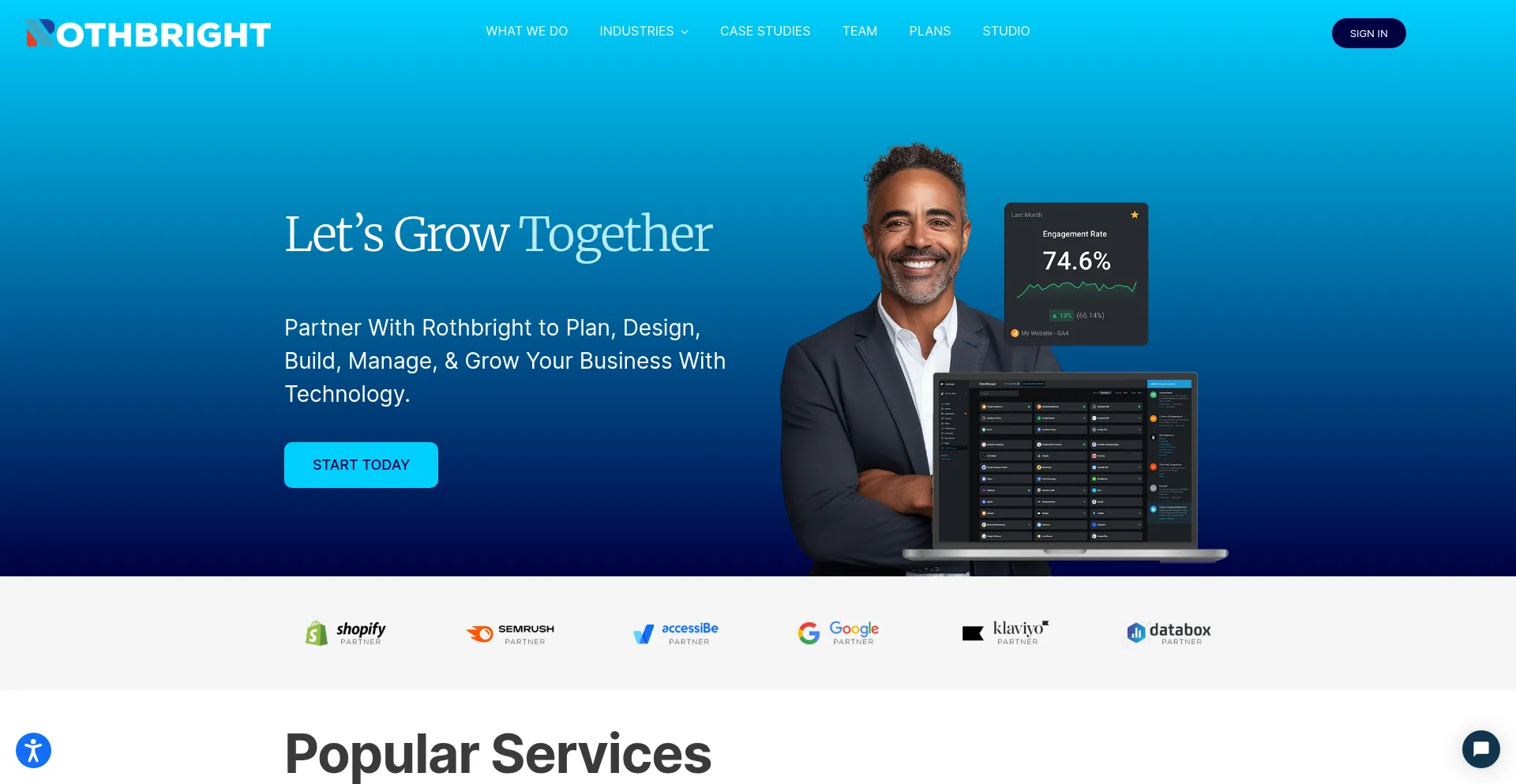 Website screenshot of Rothbright.com