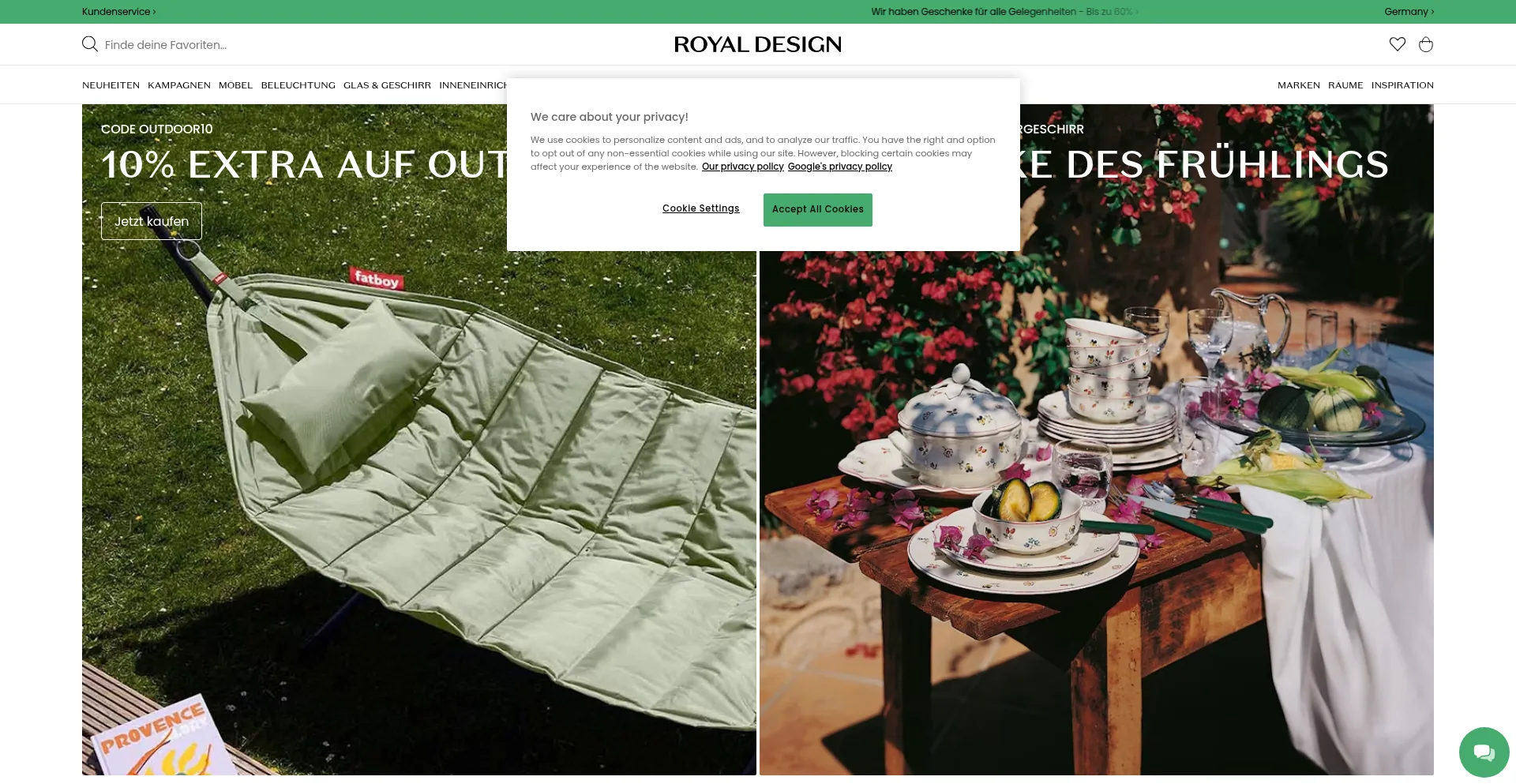 Website screenshot of Royaldesign.de