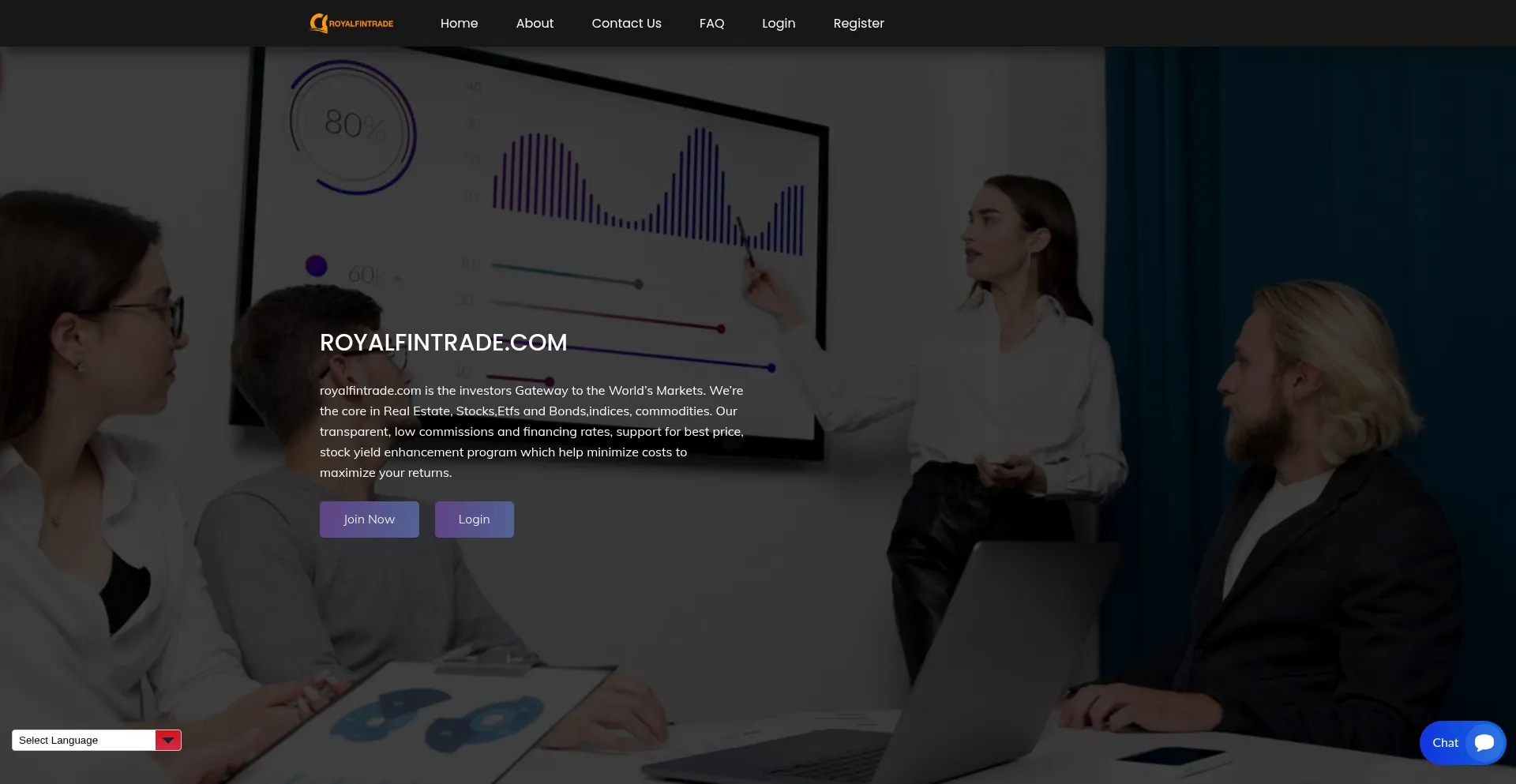 Website screenshot of Royalfintrade.com
