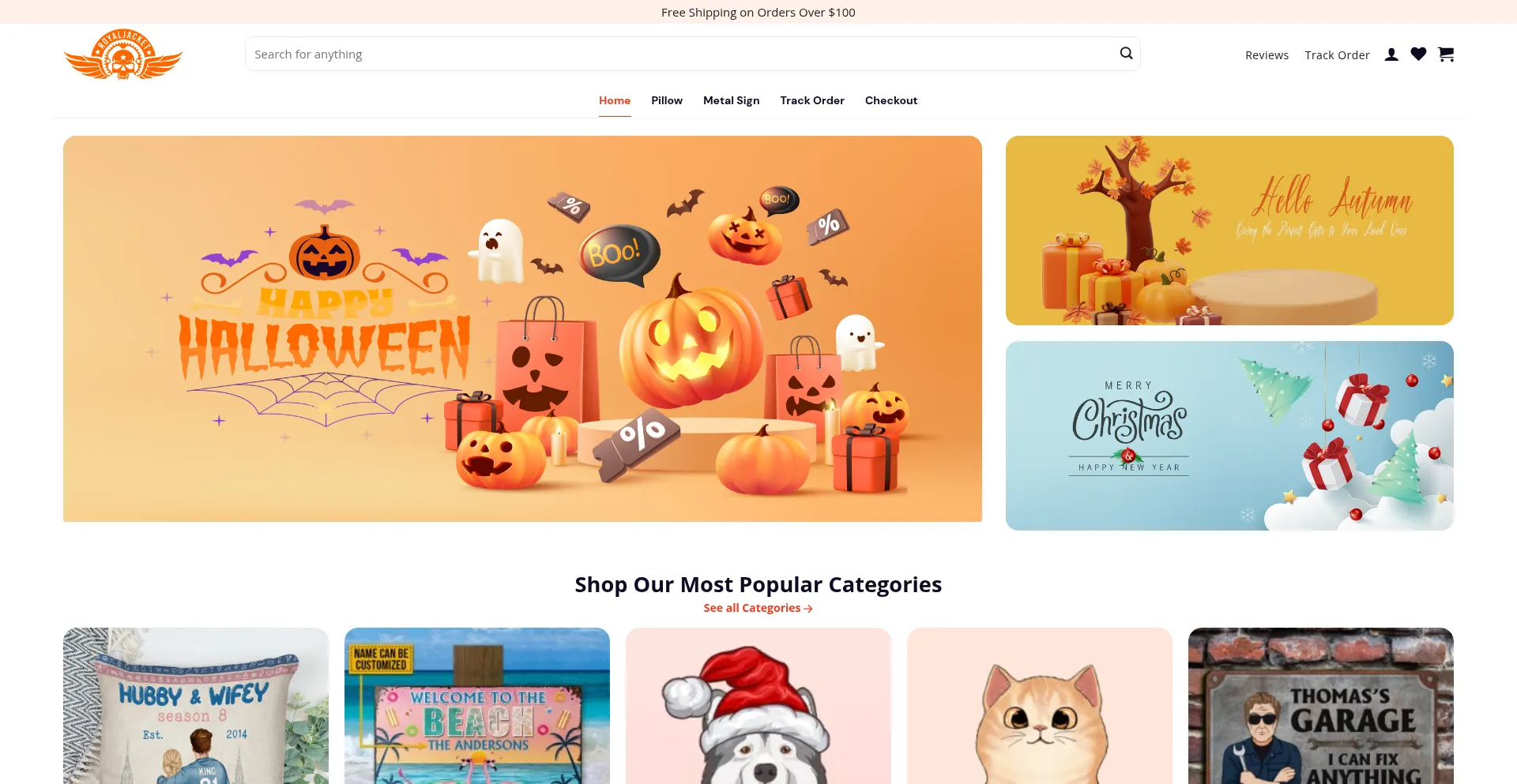 Website screenshot of Royaljacket.com