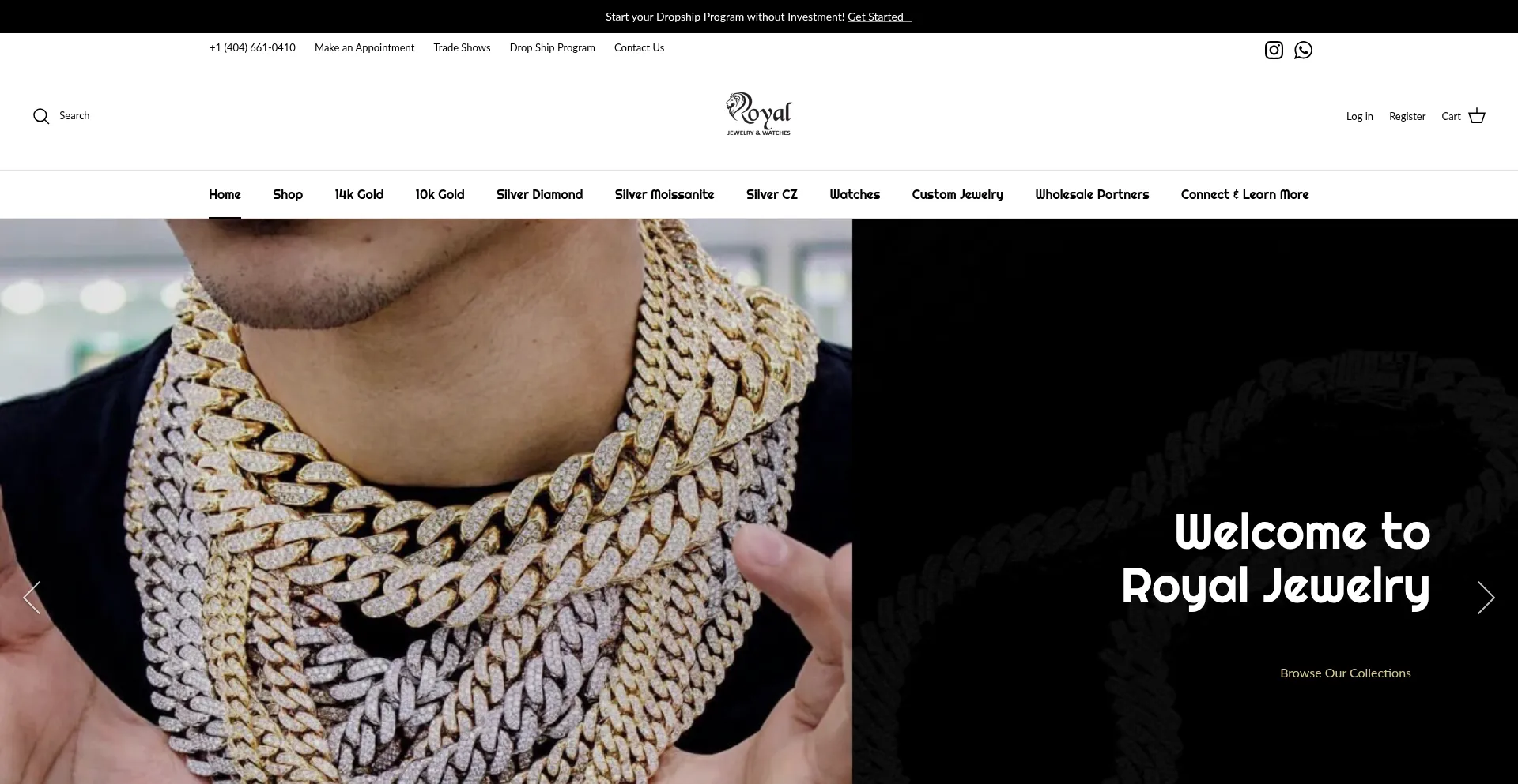 Website screenshot of Royaljewelrywholesale.com