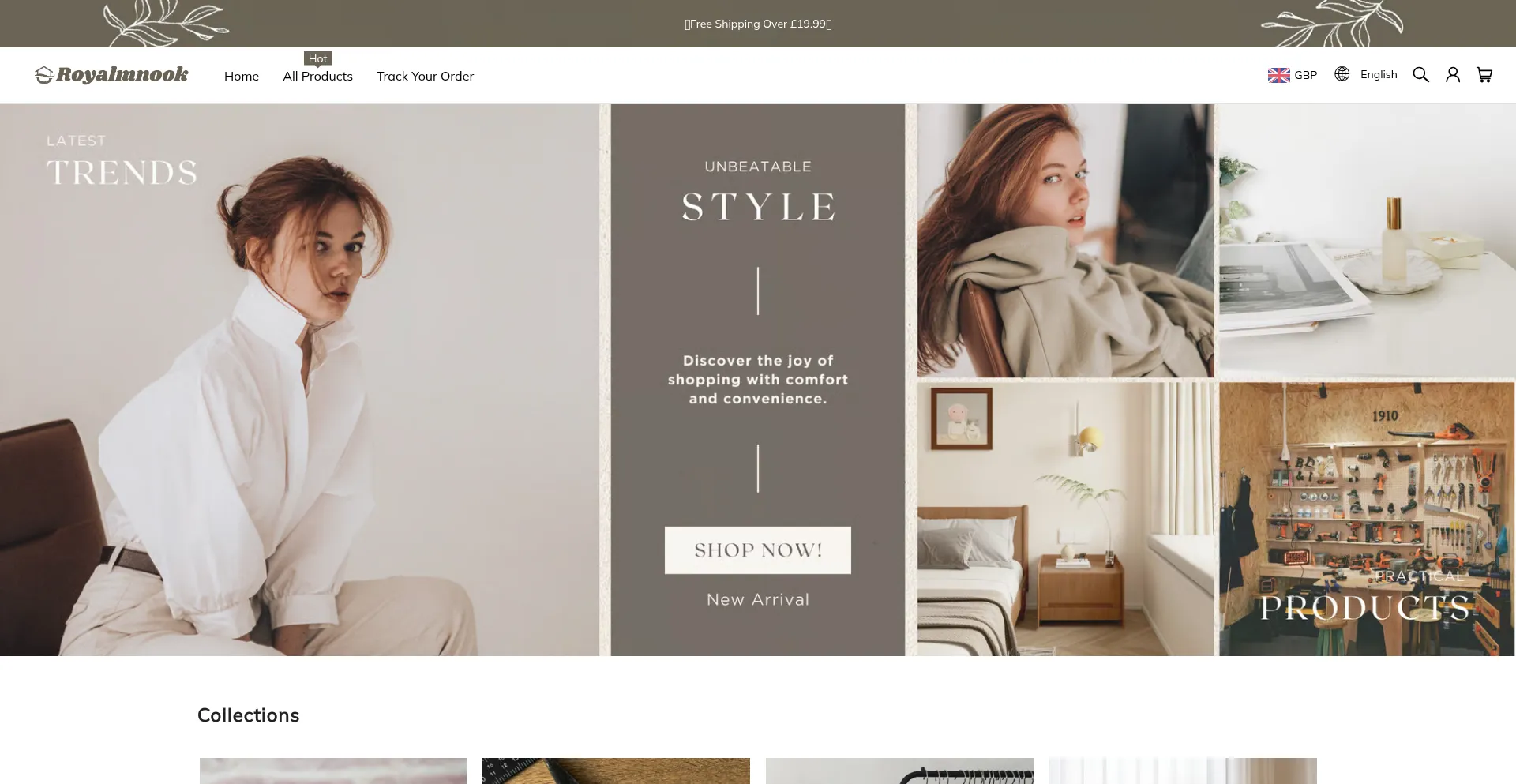 Website screenshot of Royalmnook.co.uk