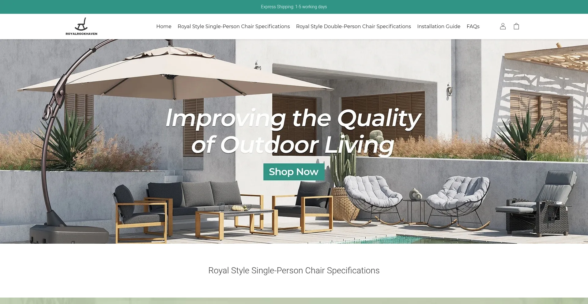 Website screenshot of Royalrockhaven.com