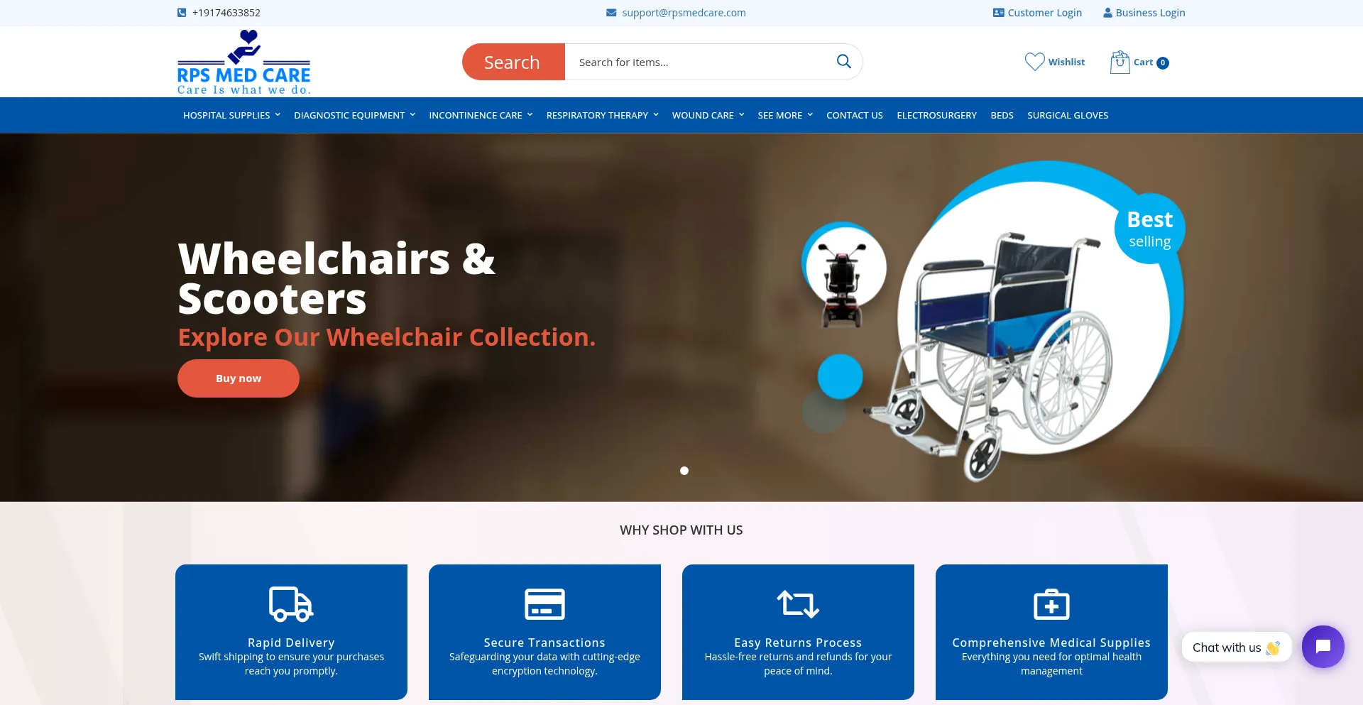 Website screenshot of Rpsmedcare.com