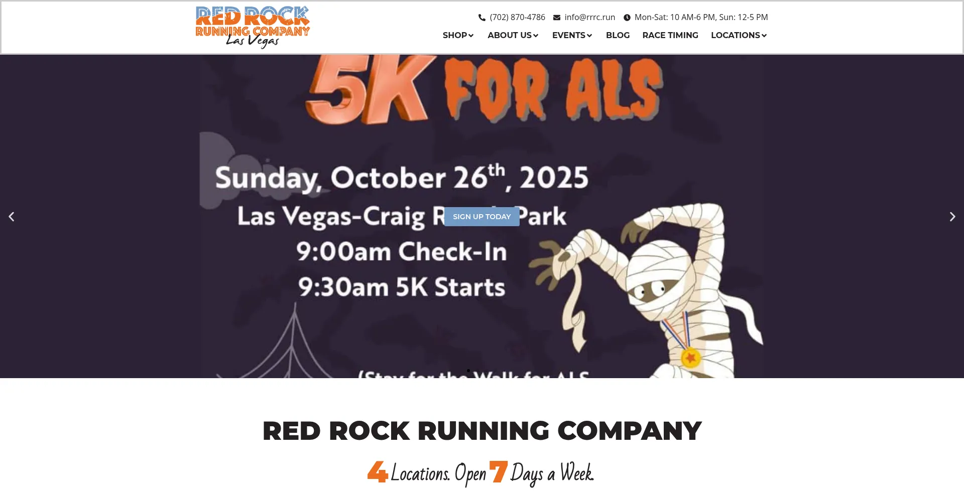 Website screenshot of Rrrc.run