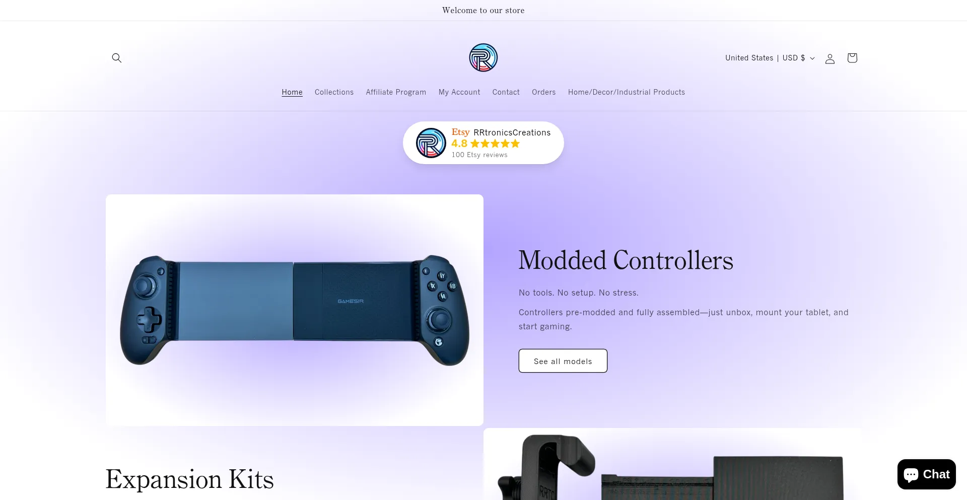 Website screenshot of Rrtronicscreations.com