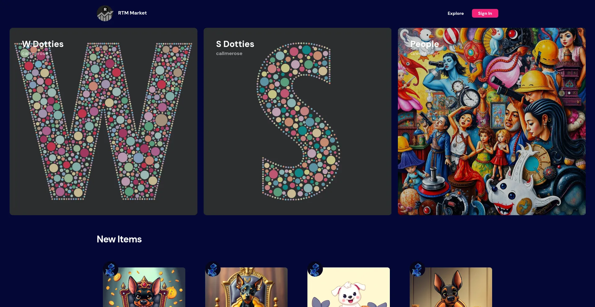 Website screenshot of Rtmmarket.com
