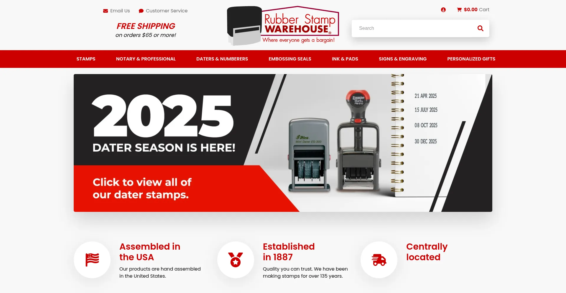 Rubberstampwarehouse.com Screenshot