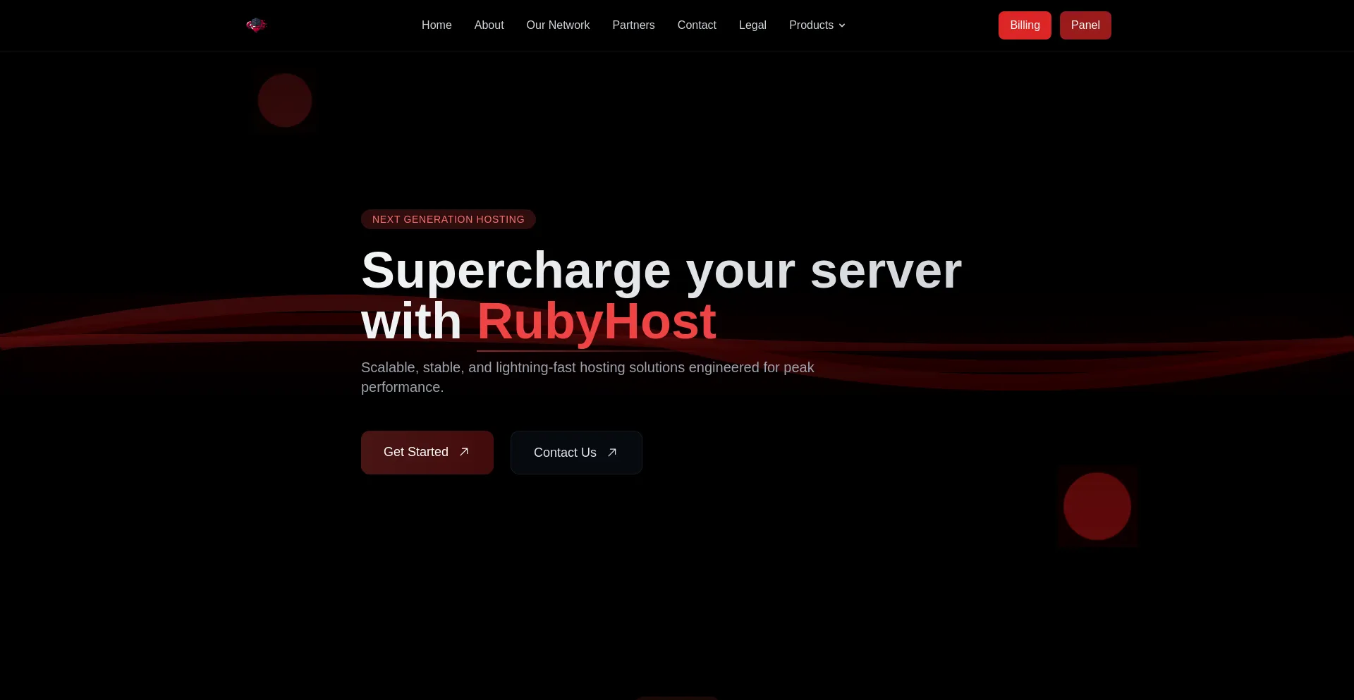 Website screenshot of Rubyhost.net